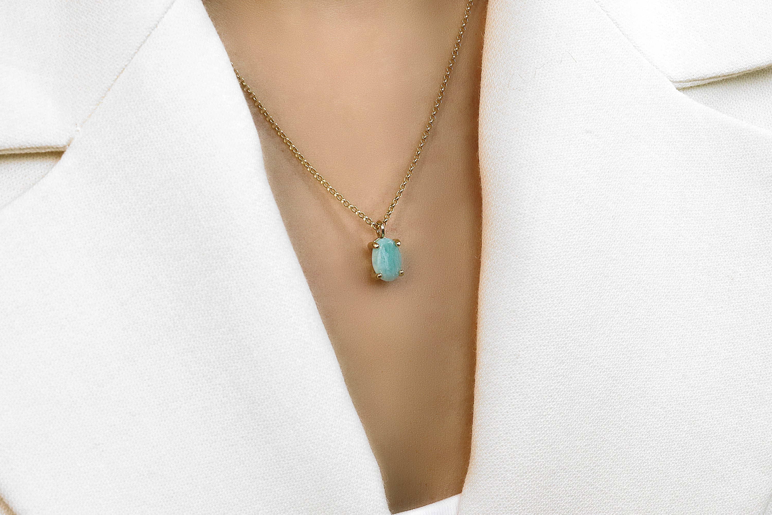 Dazzling Amazonite Gold Filled Necklace necklaces Anemone Unique