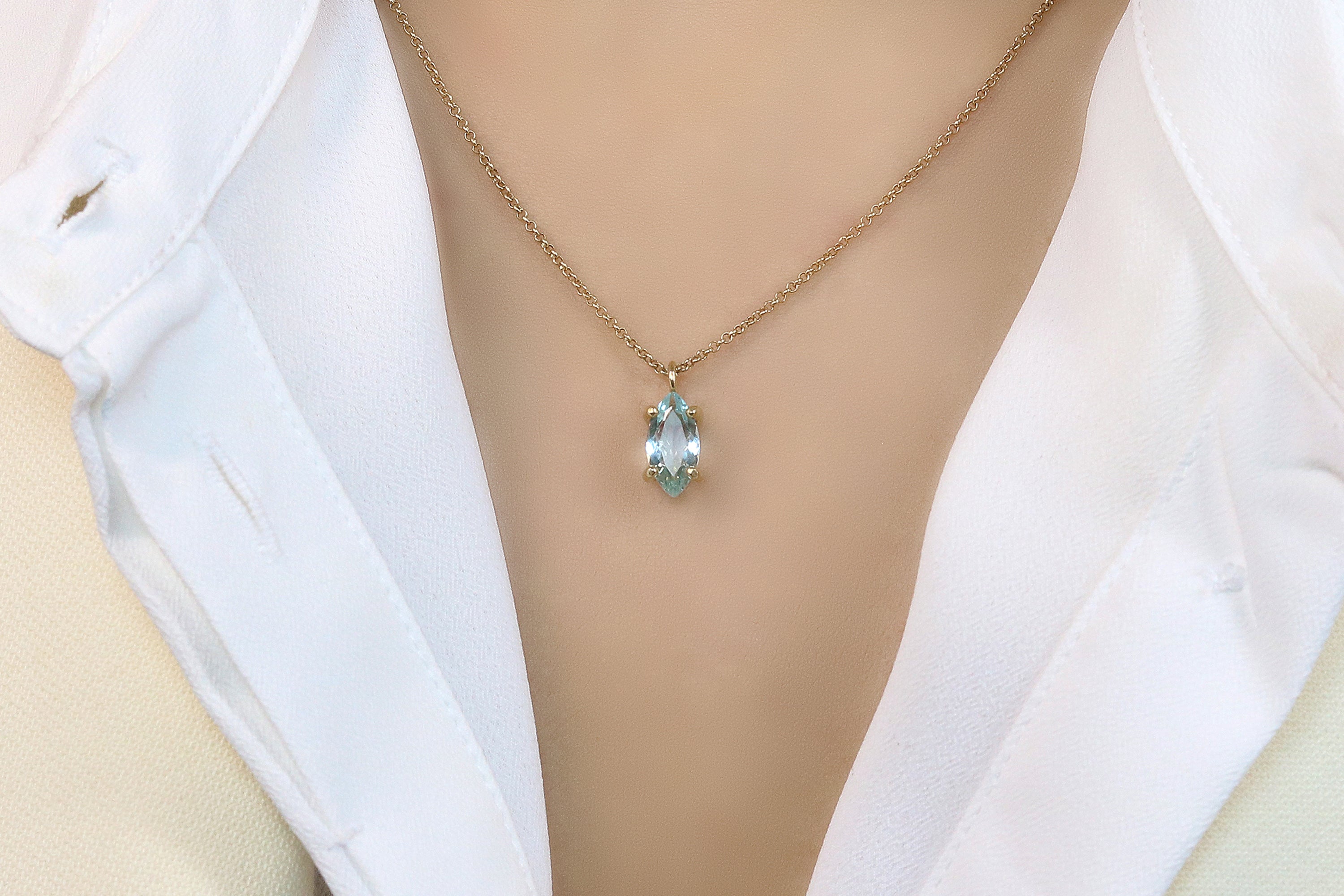 Unique Topaz Birthstone Gold Necklace necklaces Anemone Unique