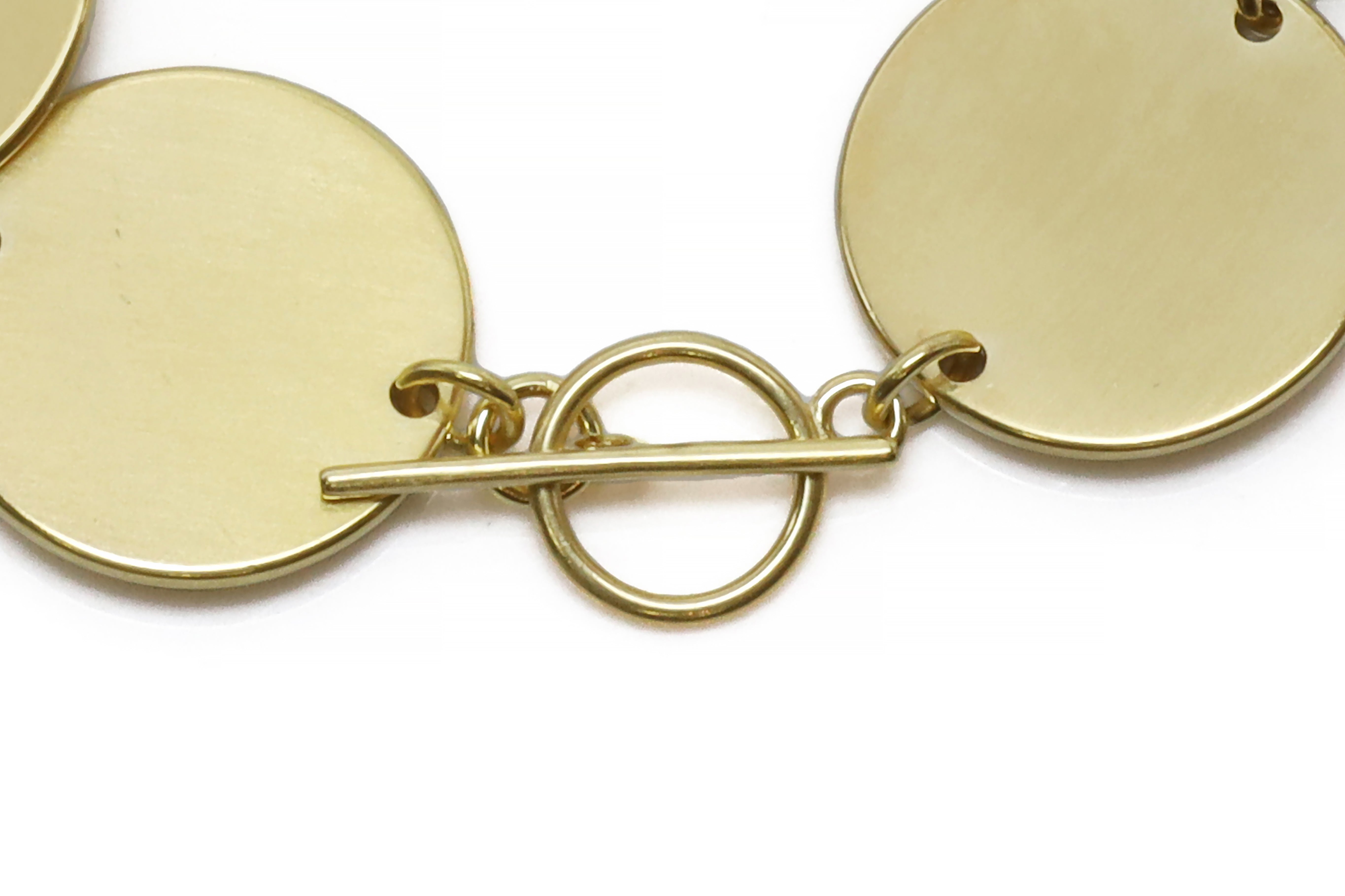 14k Gold Circles Coin Bracelet Earrings Anemone Jewelry