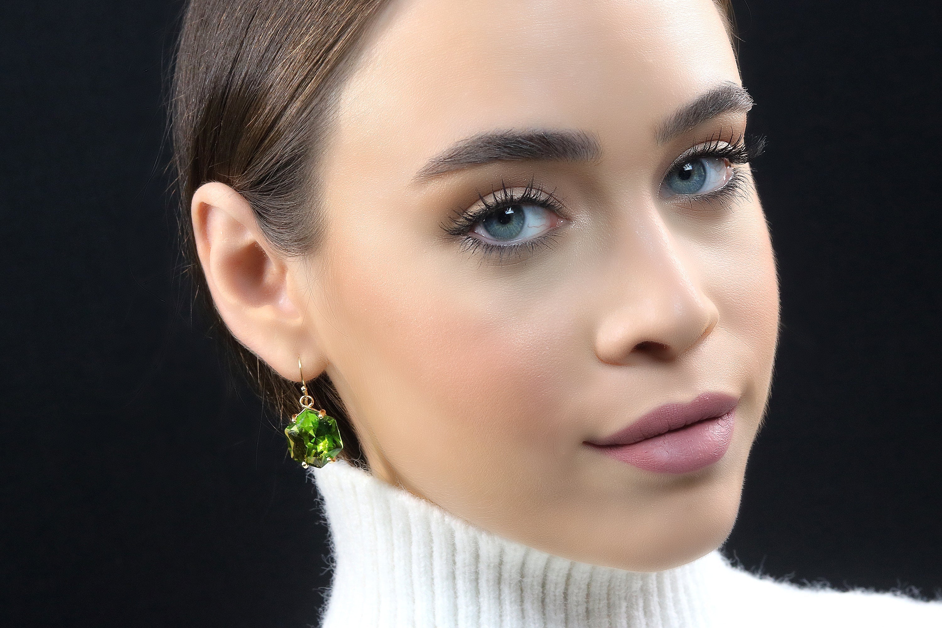 Large Peridot Gold Filled Earrings Earrings Anemone Jewelry