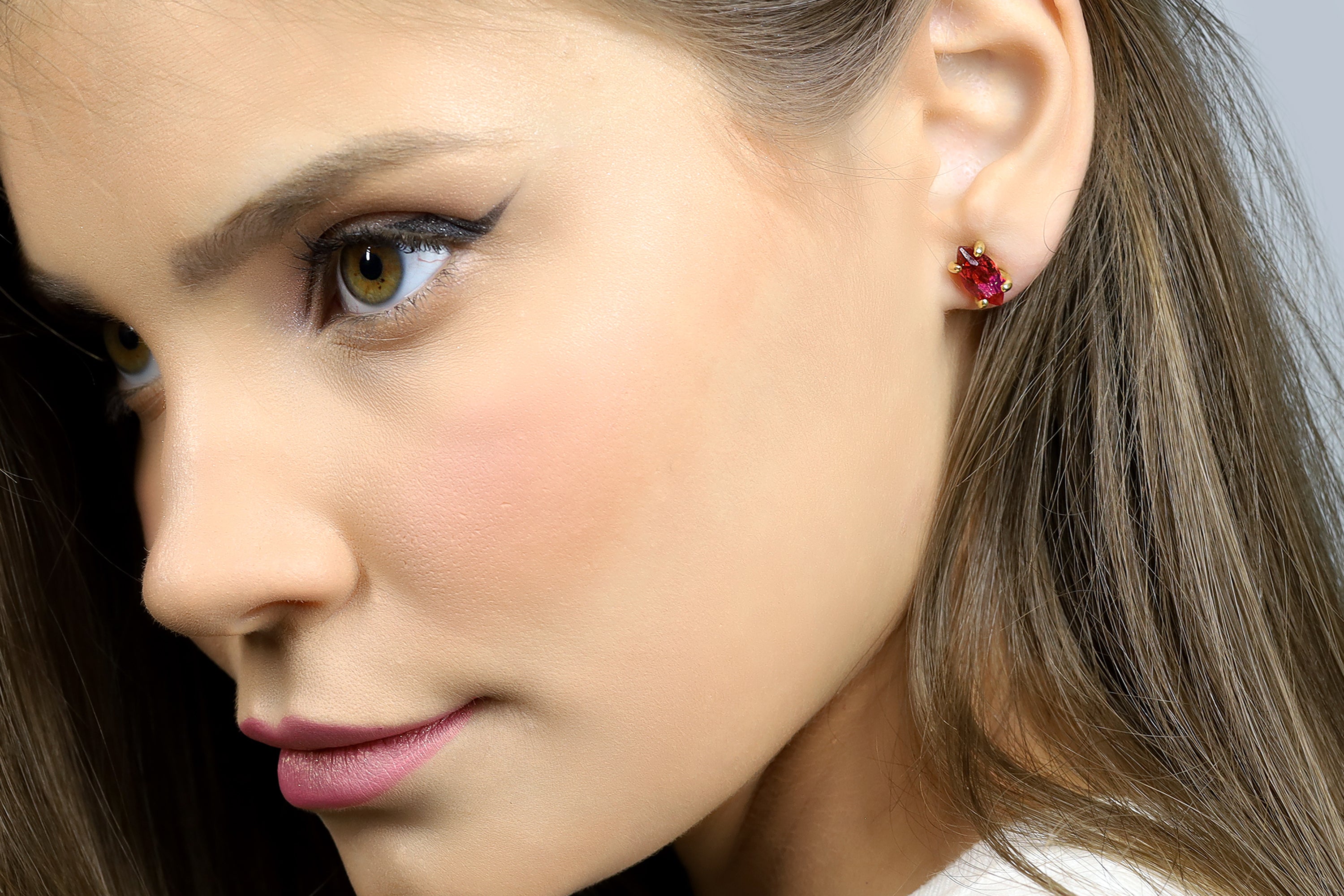 Fine Dainty Gold Marquise Cut Tourmaline Earrings Earrings Anemone Unique