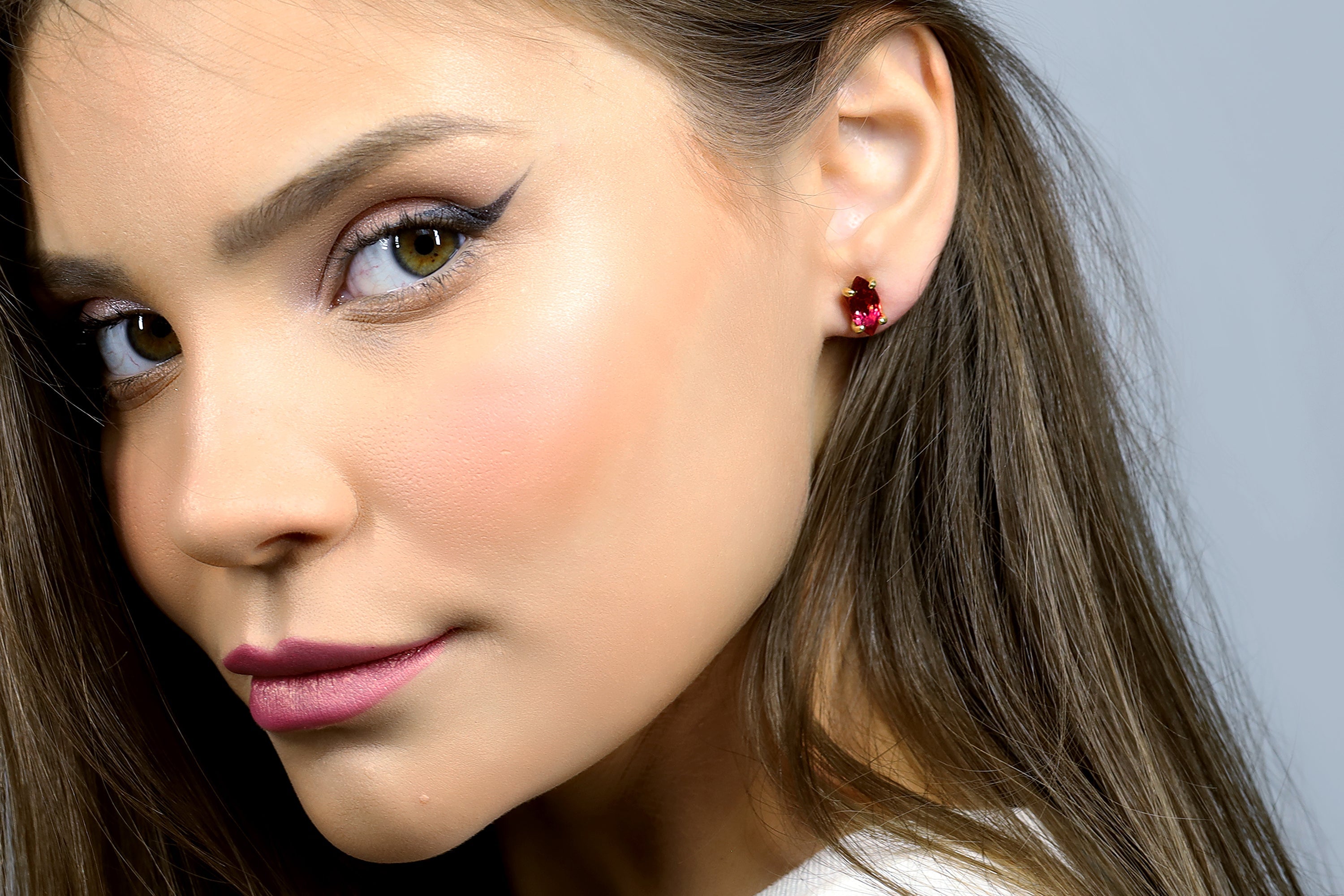 Fine Dainty Gold Marquise Cut Tourmaline Earrings Earrings Anemone Unique