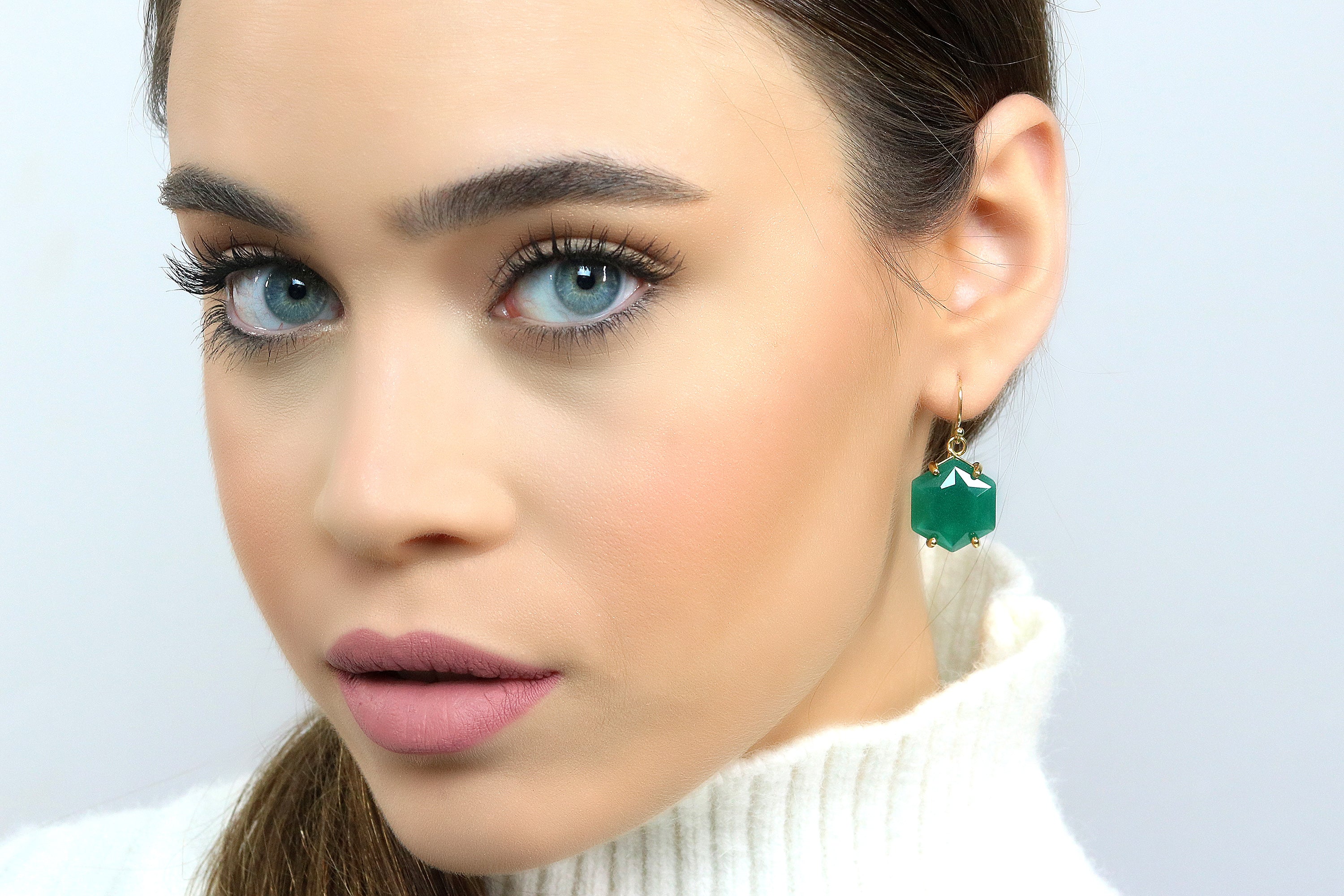 Contemporary Onyx Gold Earrings in Dangle Earrings Anemone Jewelry