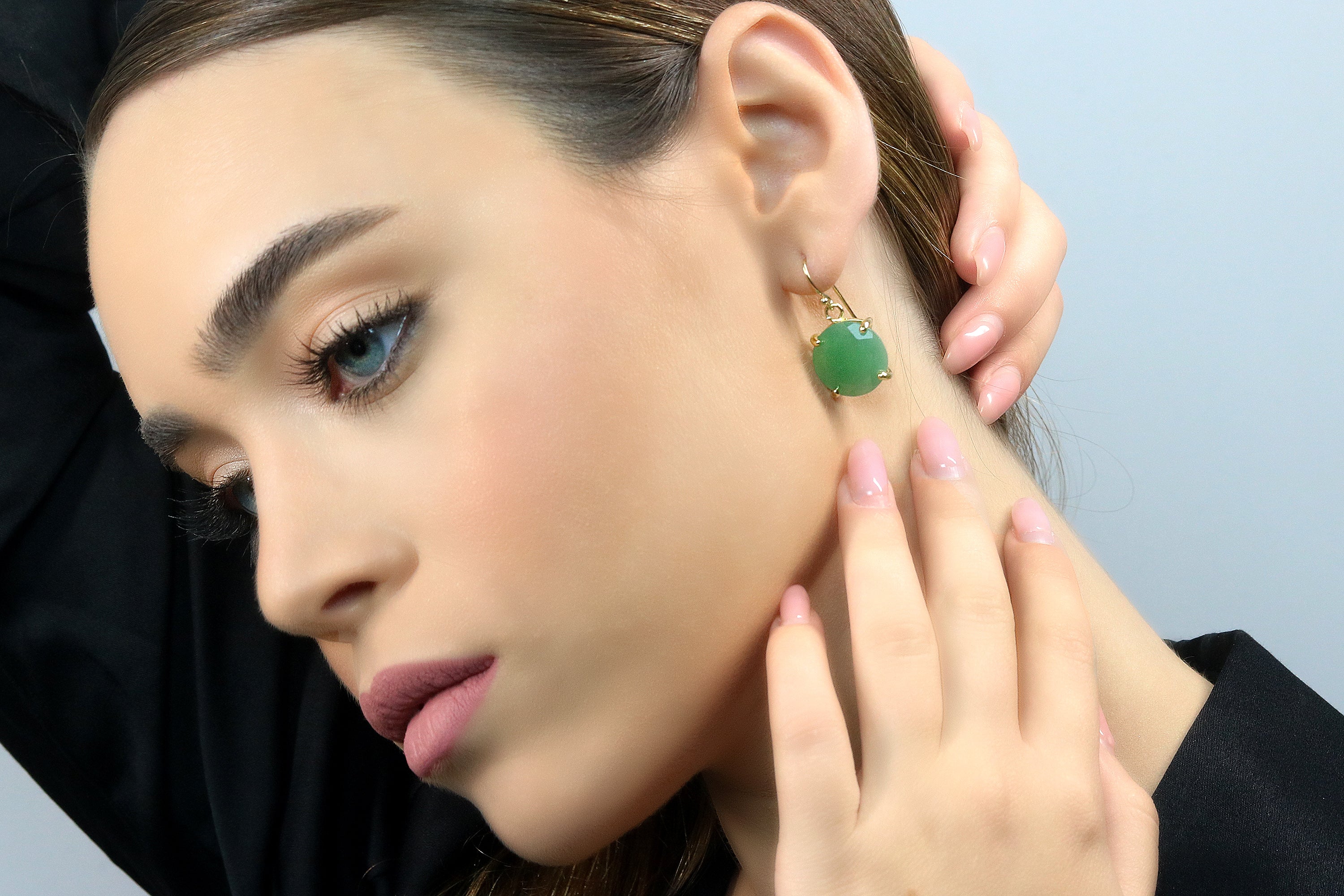 Green Aventurine Gold Filled Earrings Earrings Anemone Jewelry