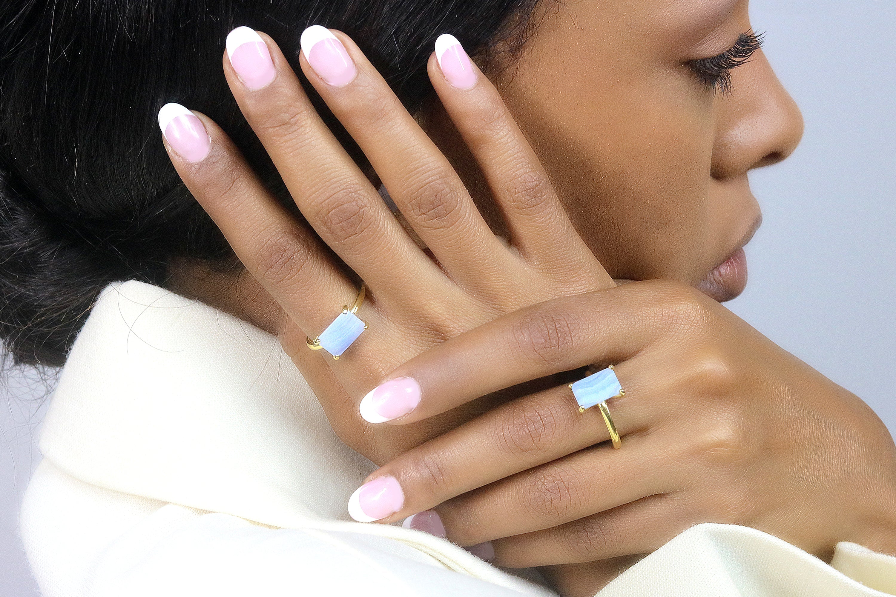 14K Gold Filled Lace Agate Ring Rings Anemone Jewelry