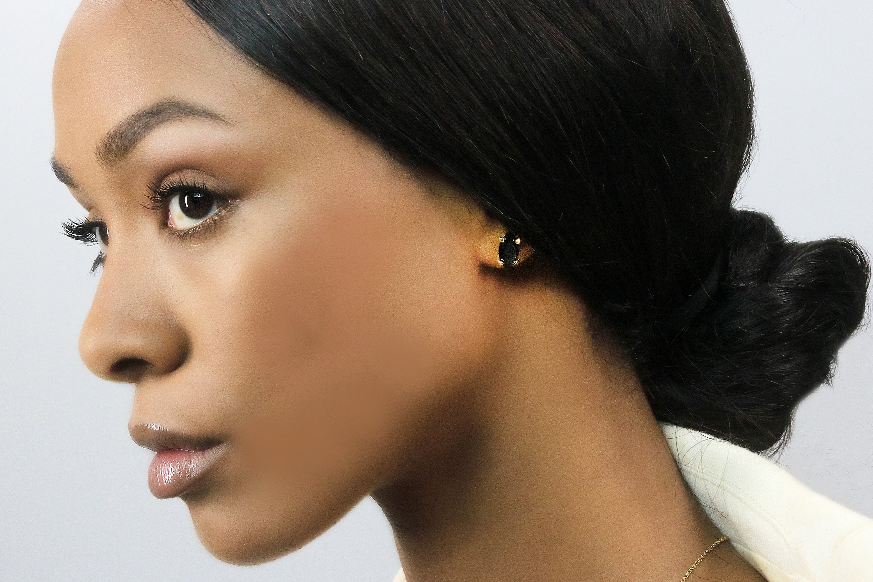 Glamorous Black Onyx Gold Earrings Earrings Anemone Unique