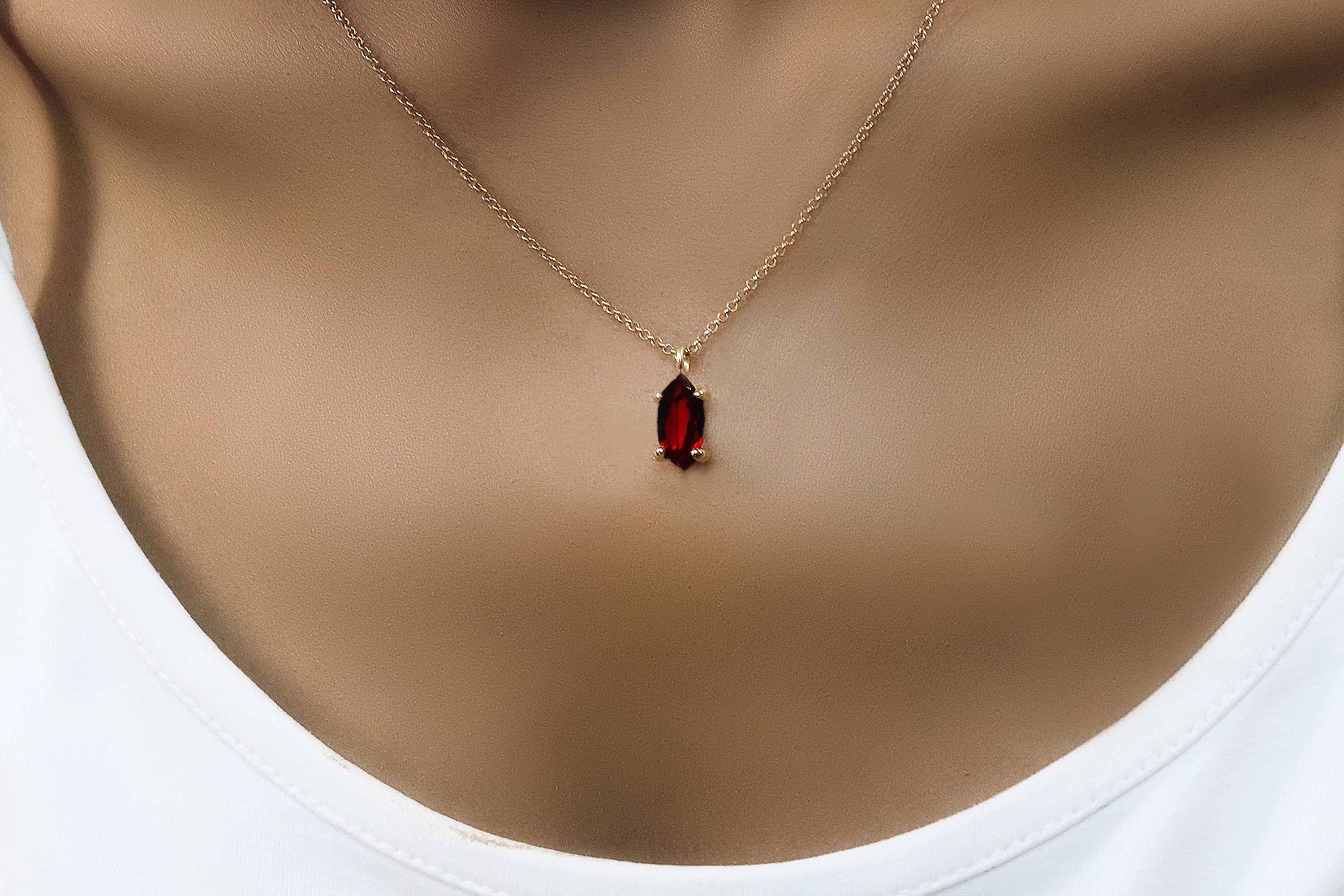 Fine Garnet Gold Filled Necklace necklaces Anemone Unique