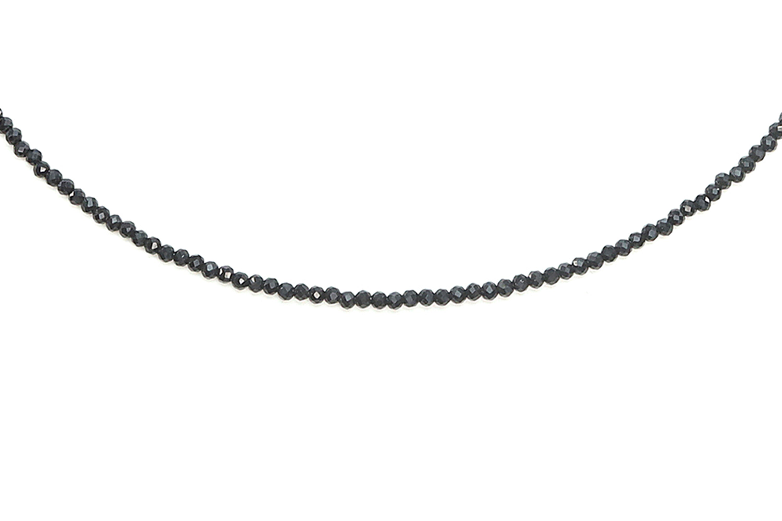 Black Spinel Beaded Gold Necklace necklaces Anemone Unique