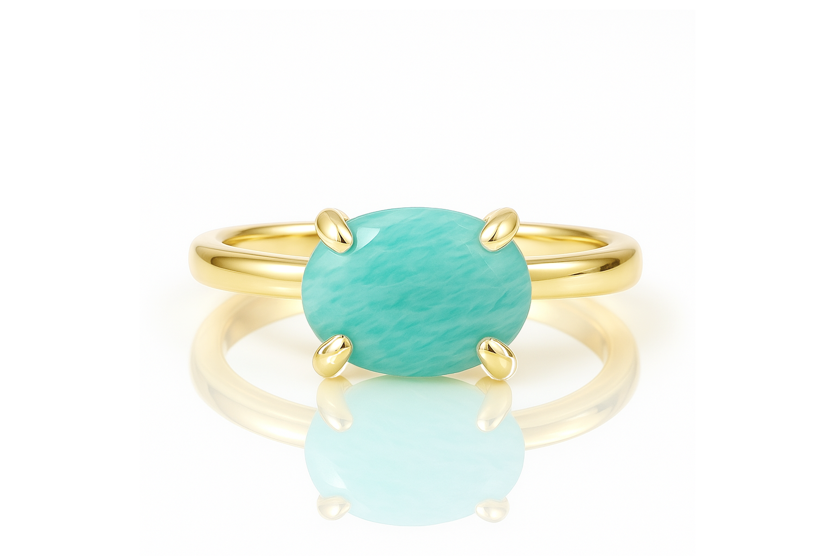 Sterling Silver Amazonite Stone Ring Rings Anemone Unique