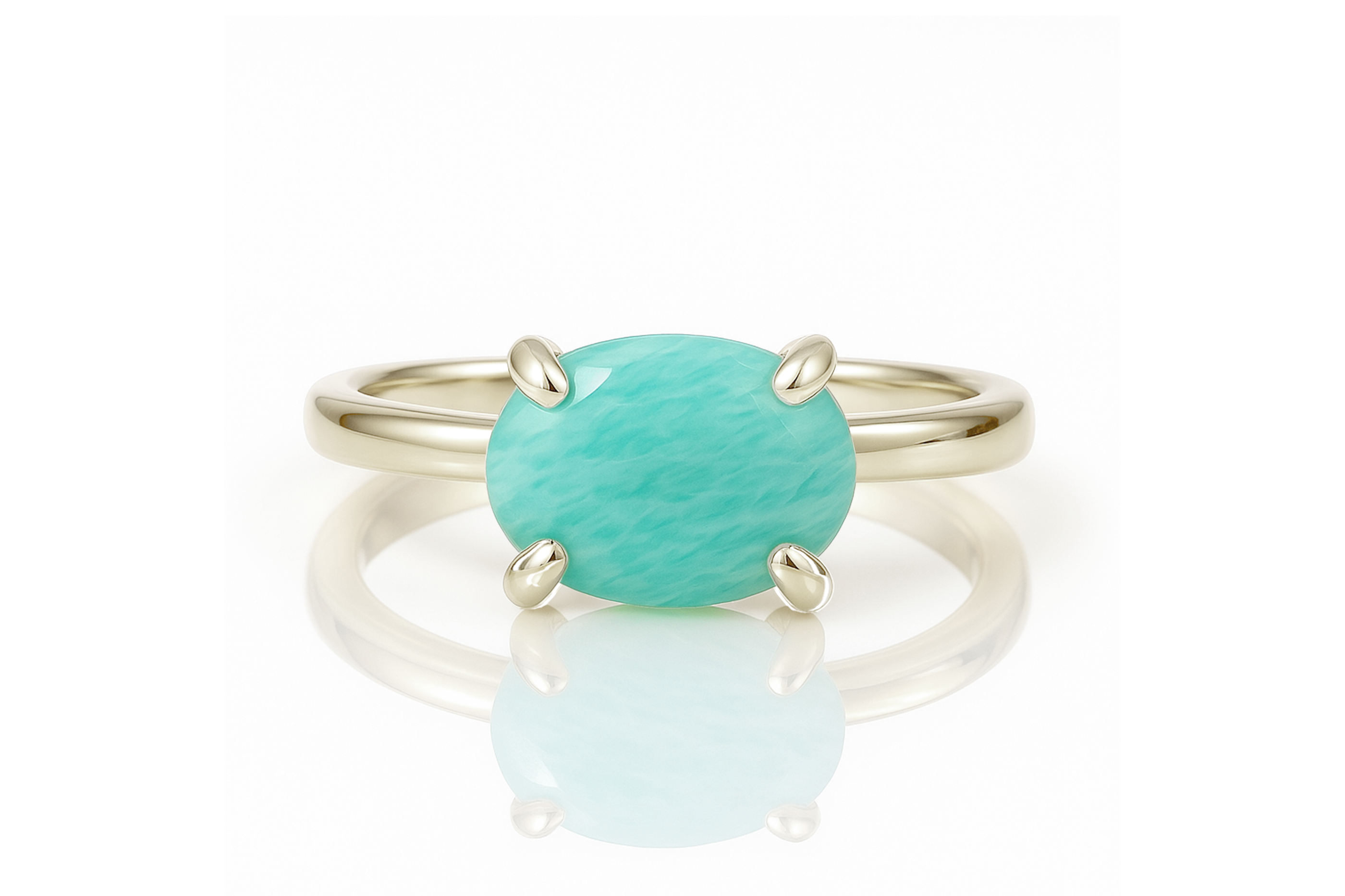 Sterling Silver Amazonite Stone Ring Rings Anemone Unique