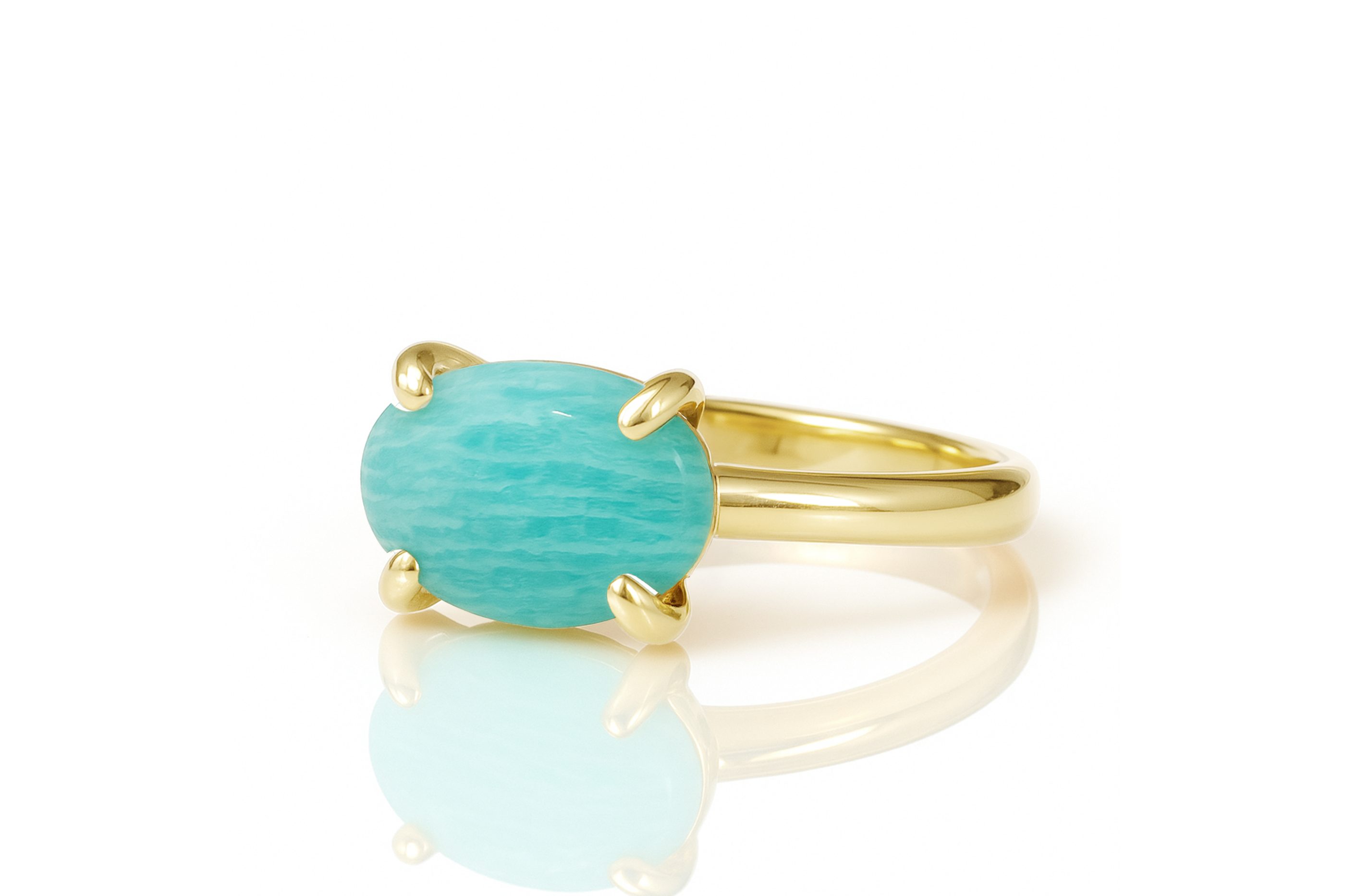 Amazonite Gold Stacking Ring Rings Anemone Unique
