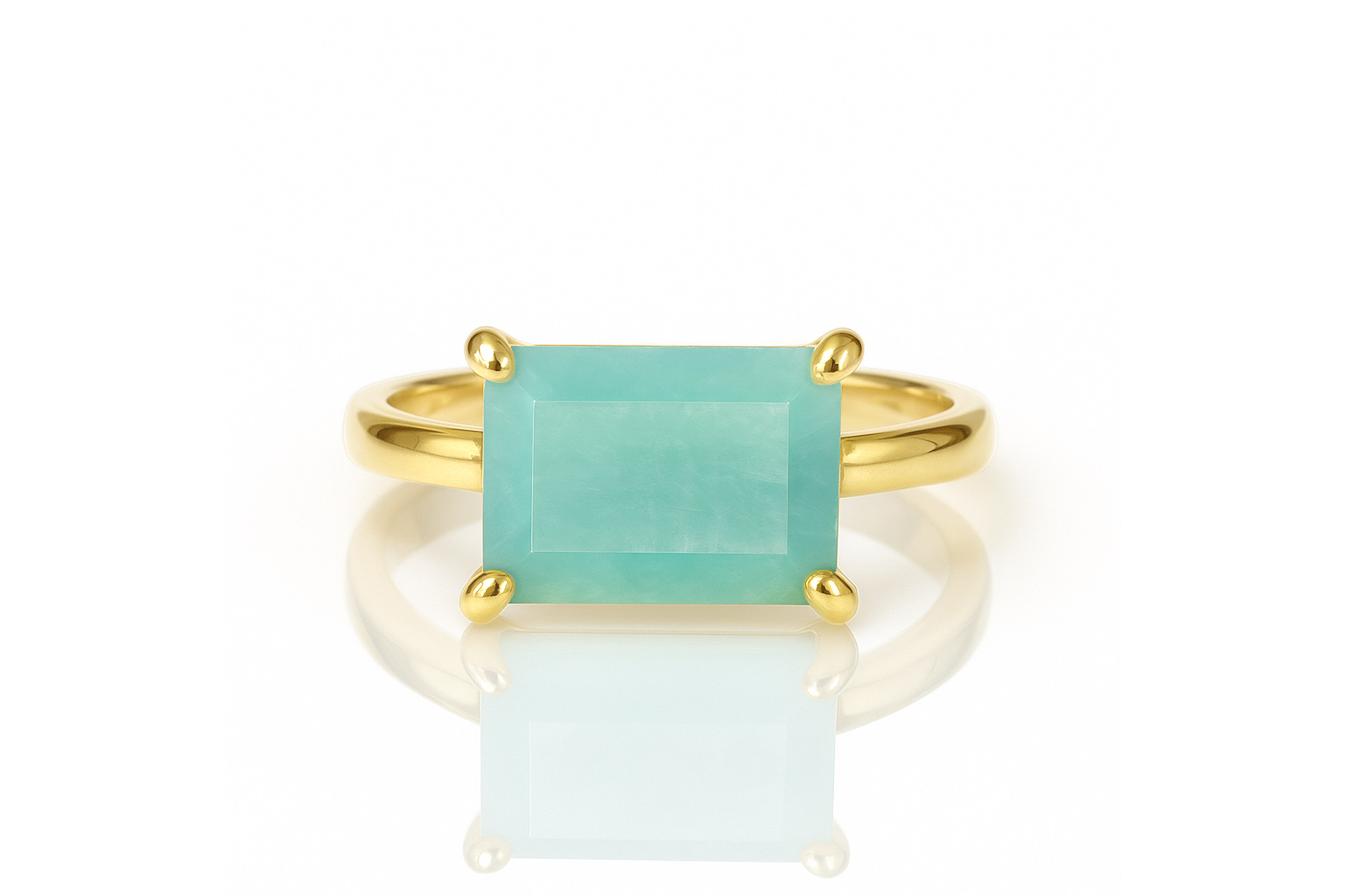 Vibrant Amazonite Stone Gold Ring Rings Anemone Unique