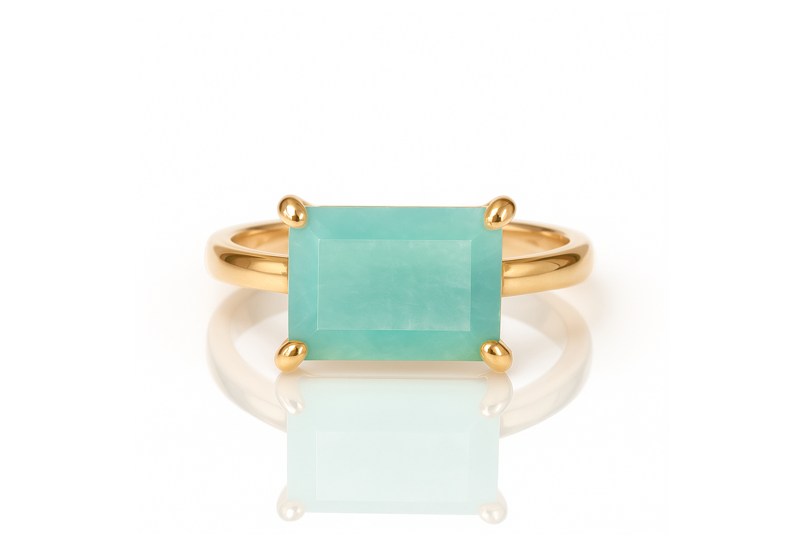 Vibrant Amazonite Stone Gold Ring Rings Anemone Unique