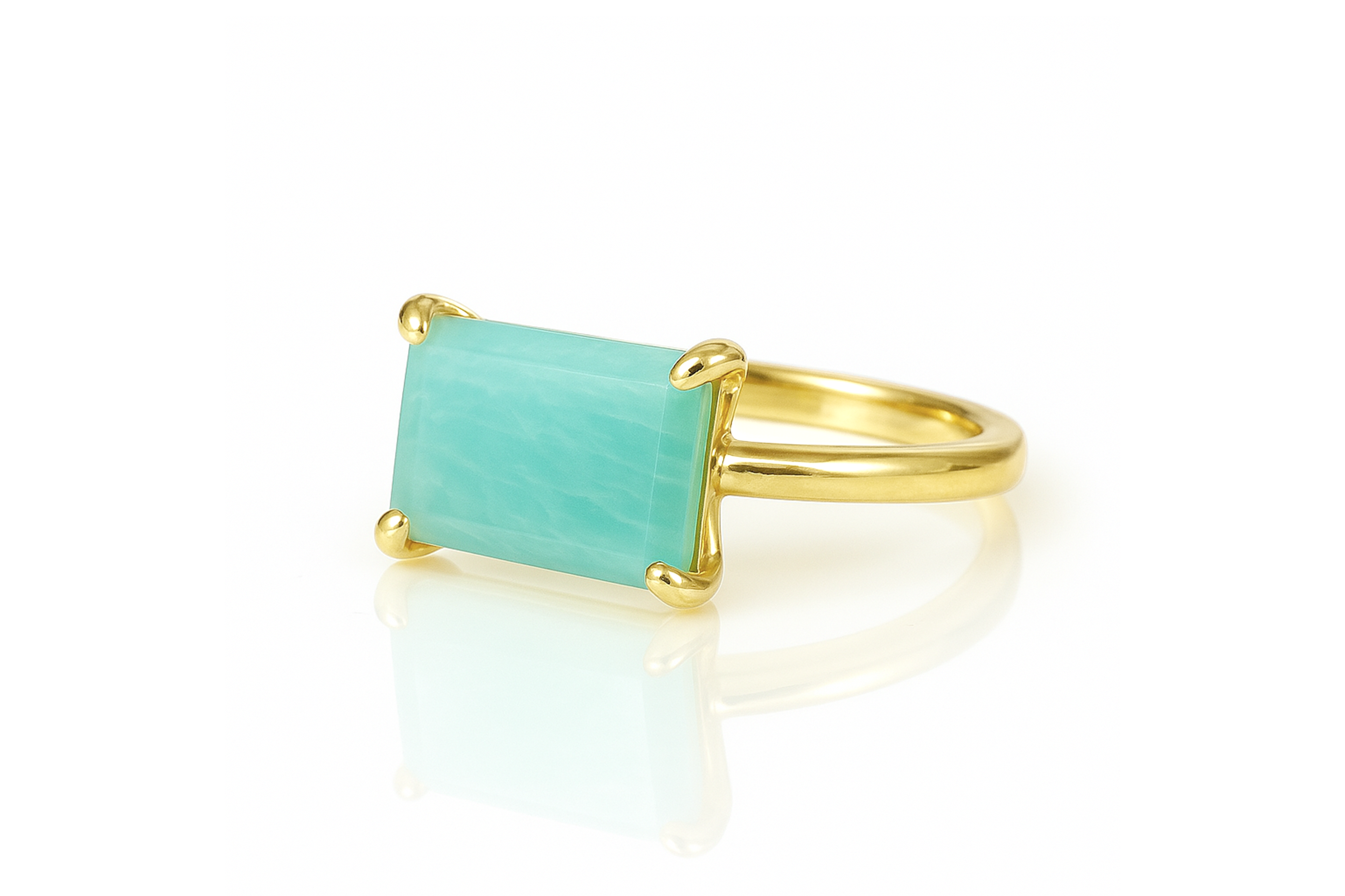Vibrant Amazonite Stone Gold Ring Rings Anemone Unique