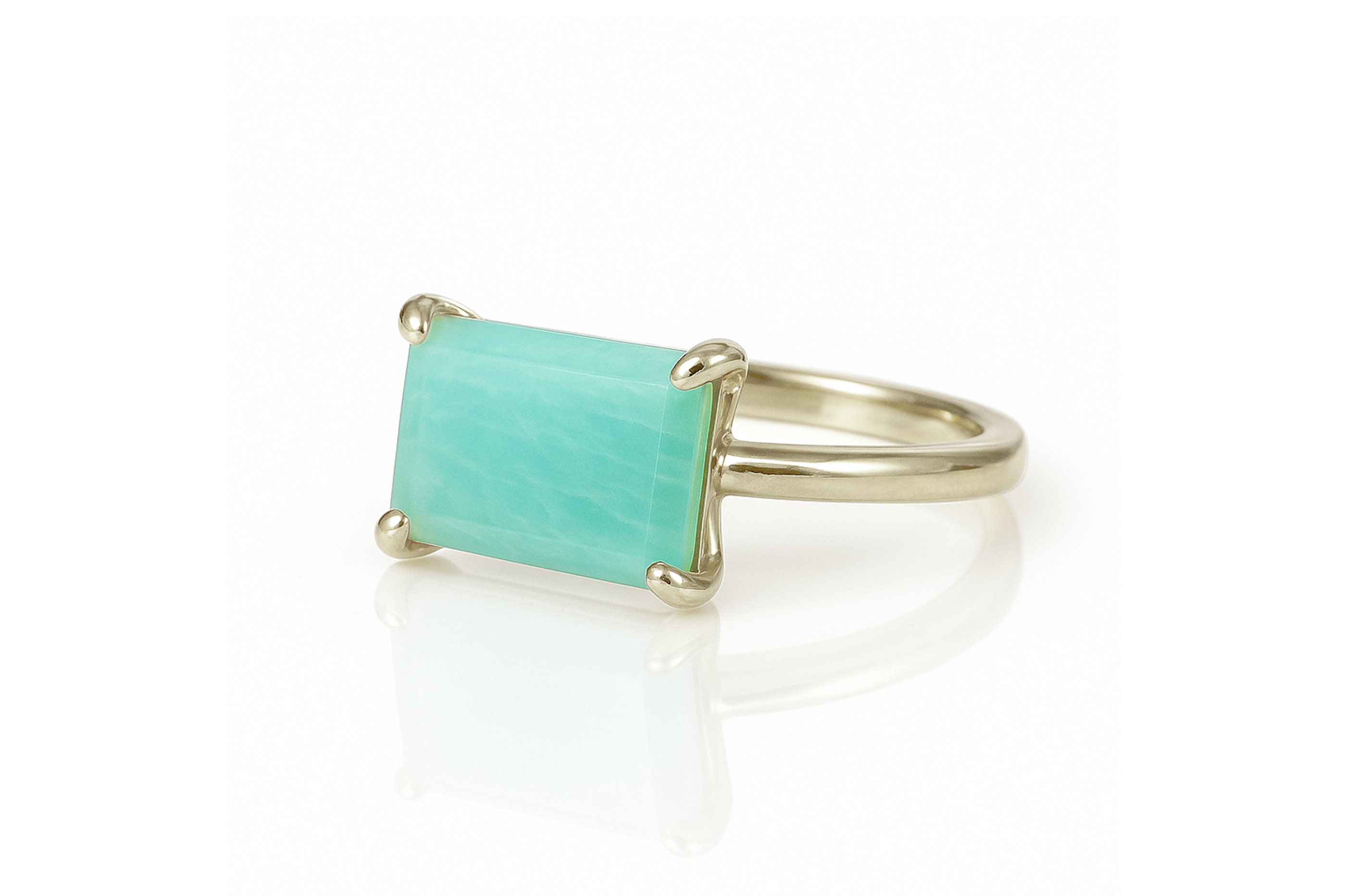 Vibrant Amazonite Stone Gold Ring Rings Anemone Unique