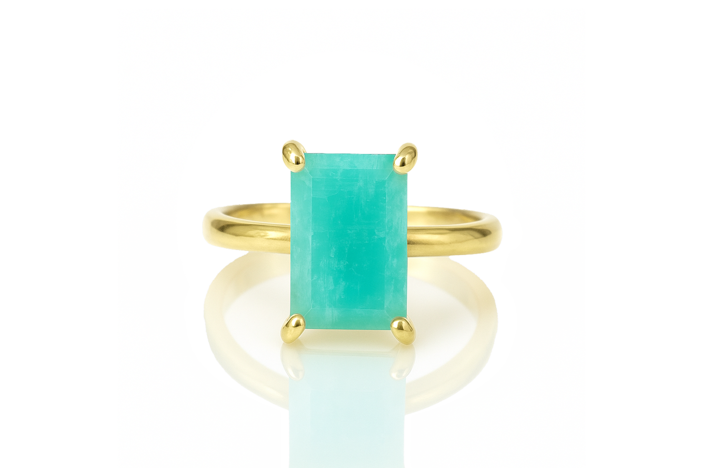 Vibrant Amazonite Stone Gold Filled Ring Rings Anemone Unique
