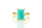 Vibrant Amazonite Stone Gold Filled Ring Rings Anemone Unique