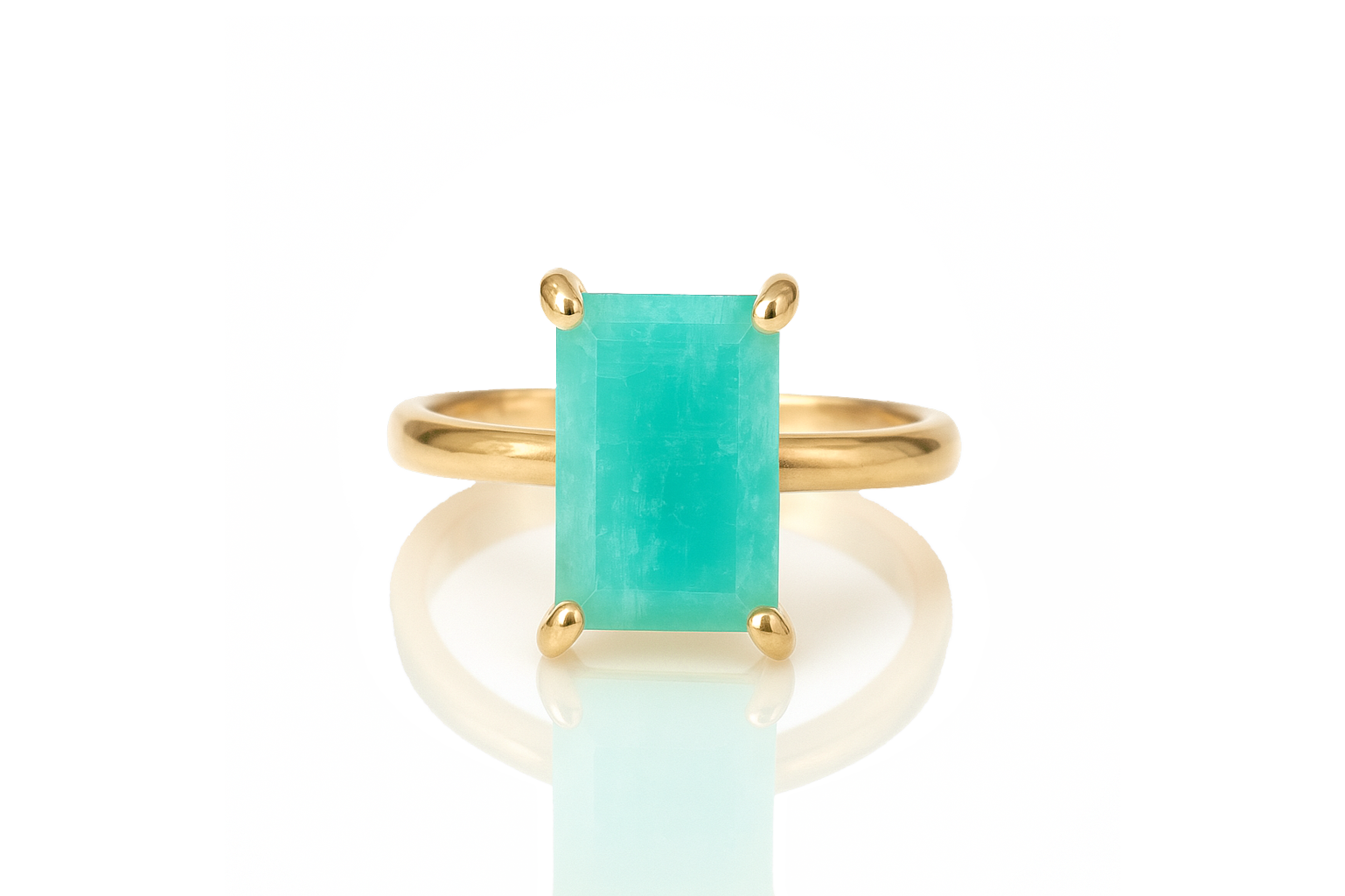 Vibrant Amazonite Stone Gold Filled Ring Rings Anemone Unique