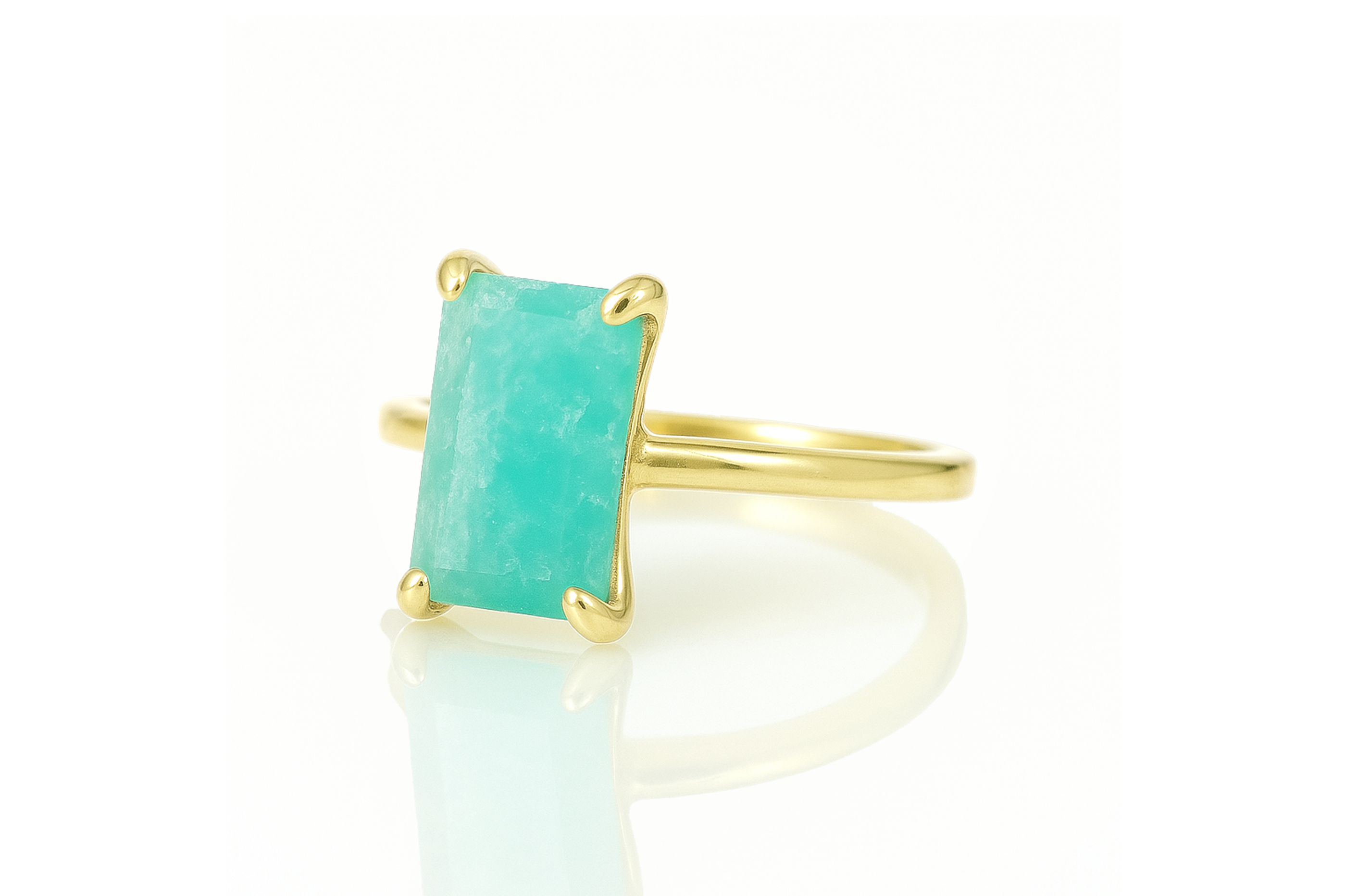 Vibrant Amazonite Stone Gold Filled Ring Rings Anemone Unique