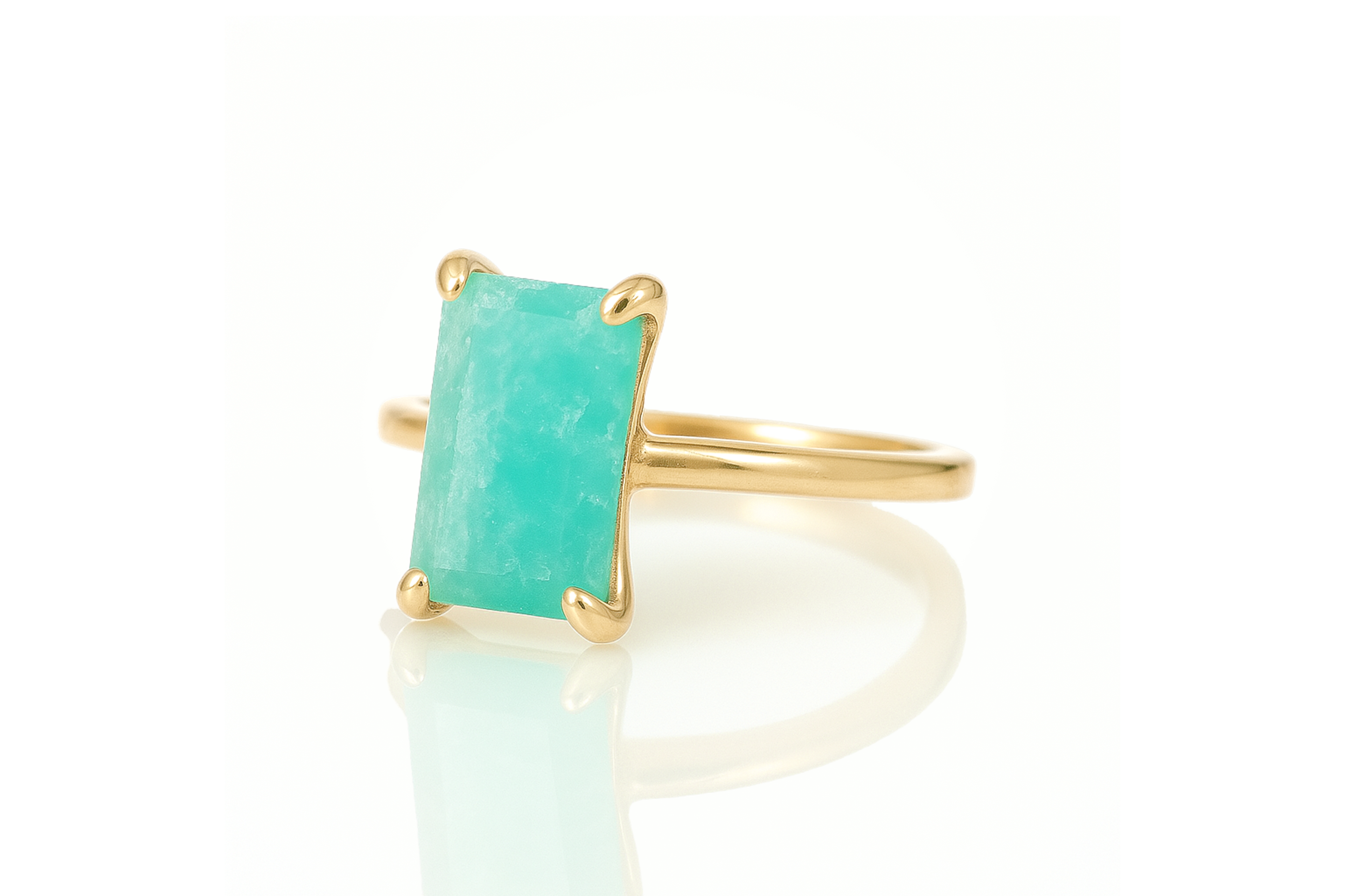Vibrant Amazonite Stone Gold Filled Ring Rings Anemone Unique