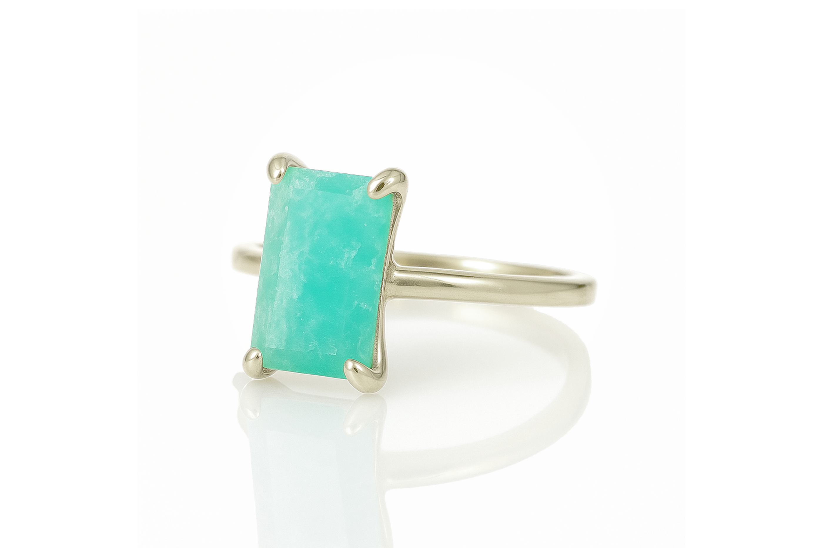Vibrant Amazonite Stone Gold Filled Ring Rings Anemone Unique