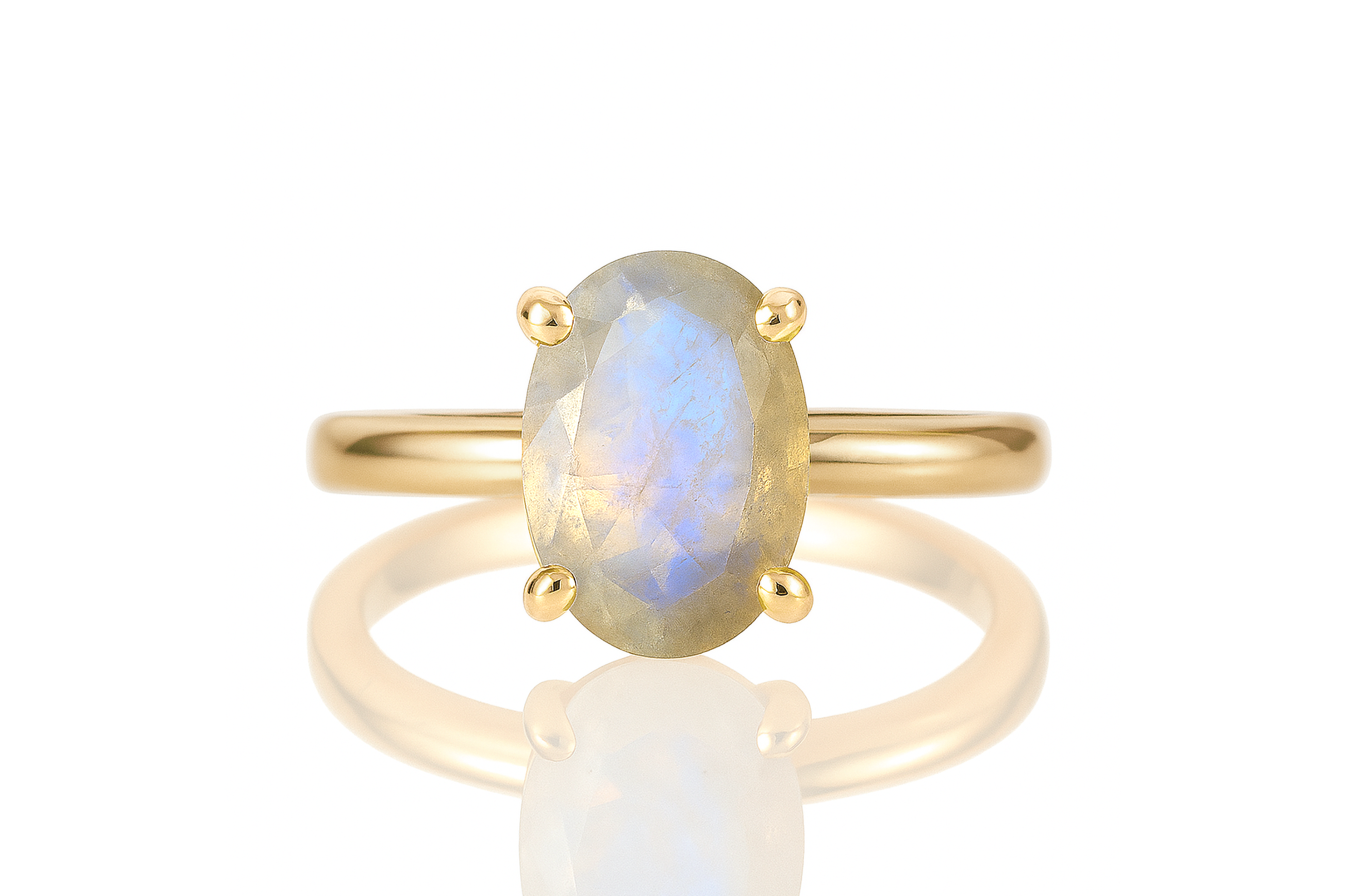 Luminescent Moonstone Rose Gold Ring Rings Anemone Unique