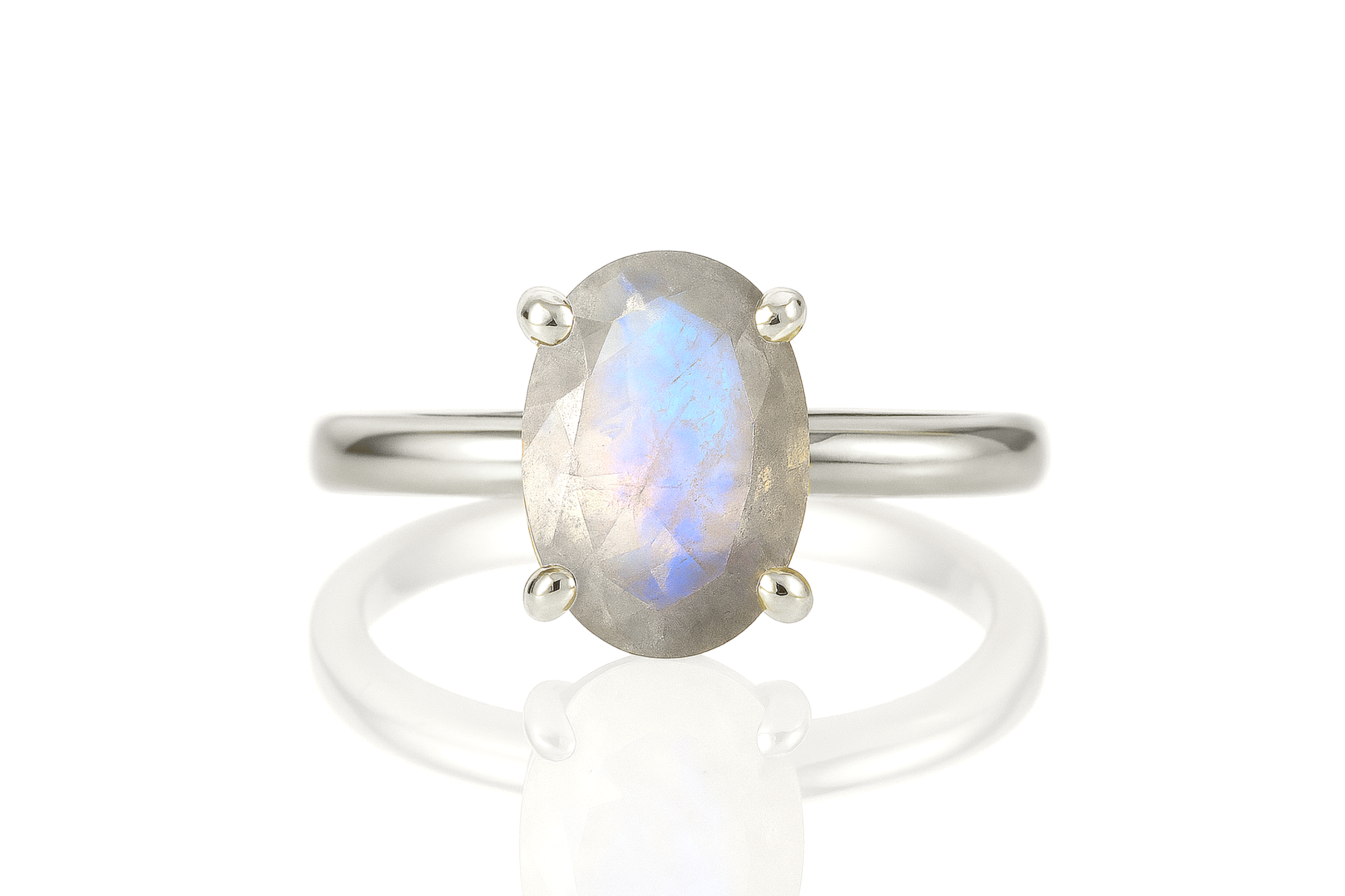14k Moonstone Gold Ring Rings Anemone Unique