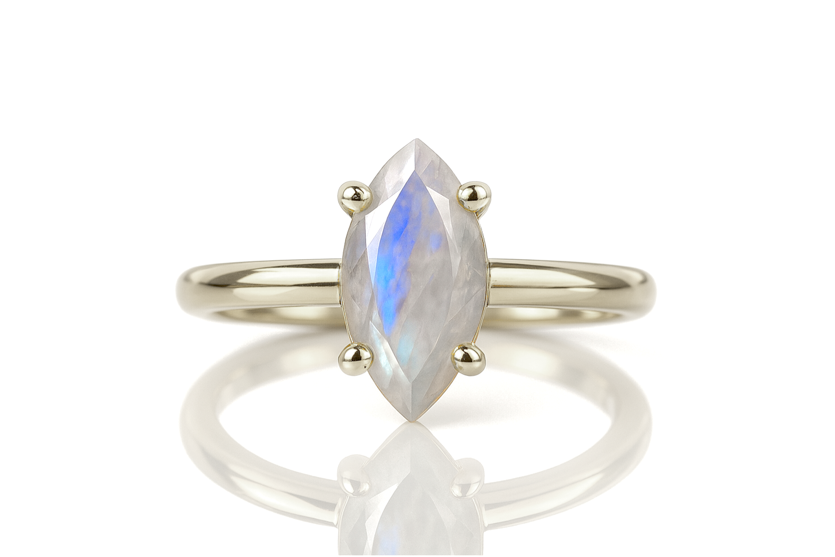 Marquise Cut Moonstone Gold Ring Rings Anemone Unique