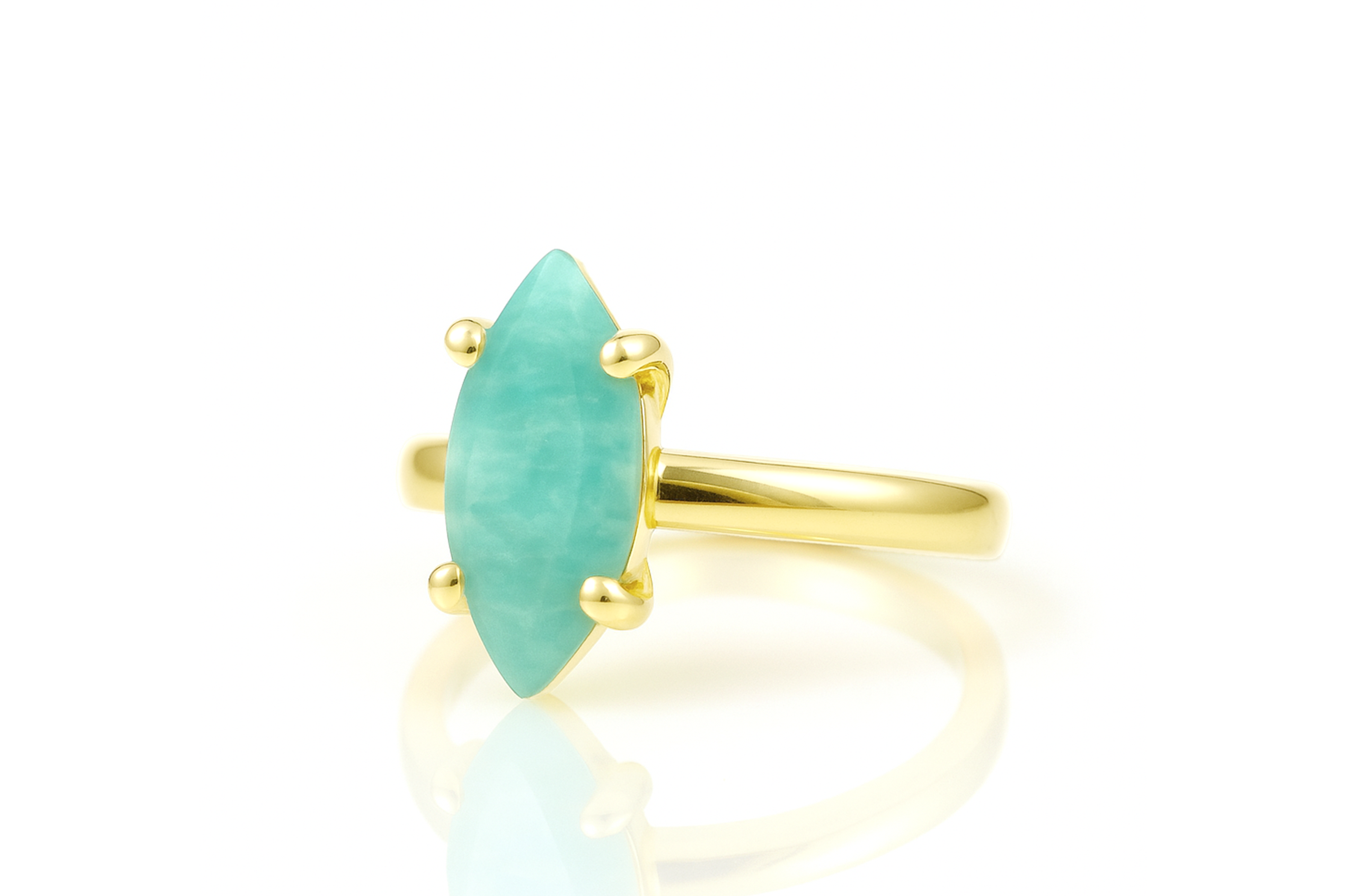 Gold Marquise Amazonite Ring Rings Anemone Unique
