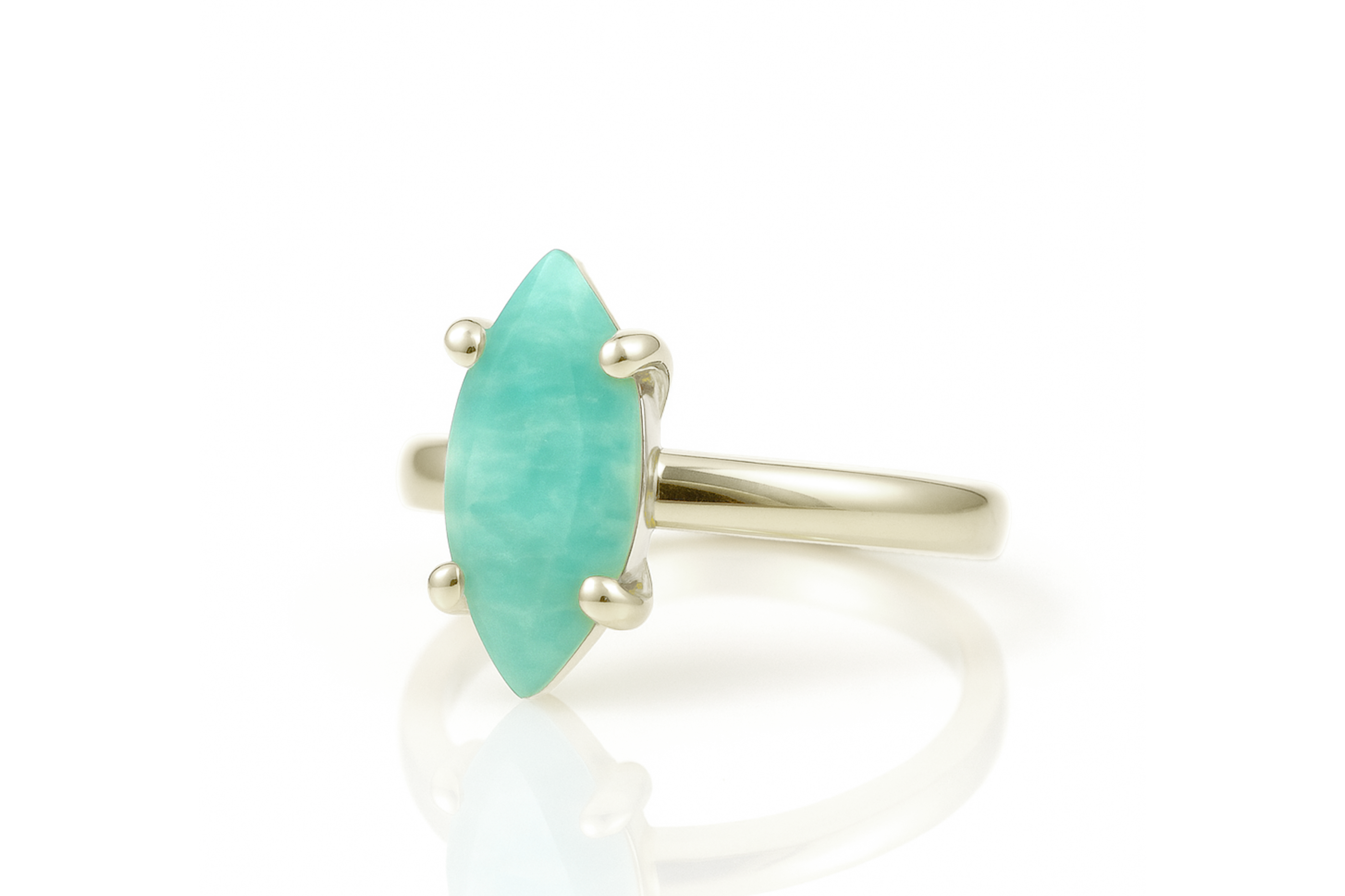 Gold Marquise Amazonite Ring Rings Anemone Unique