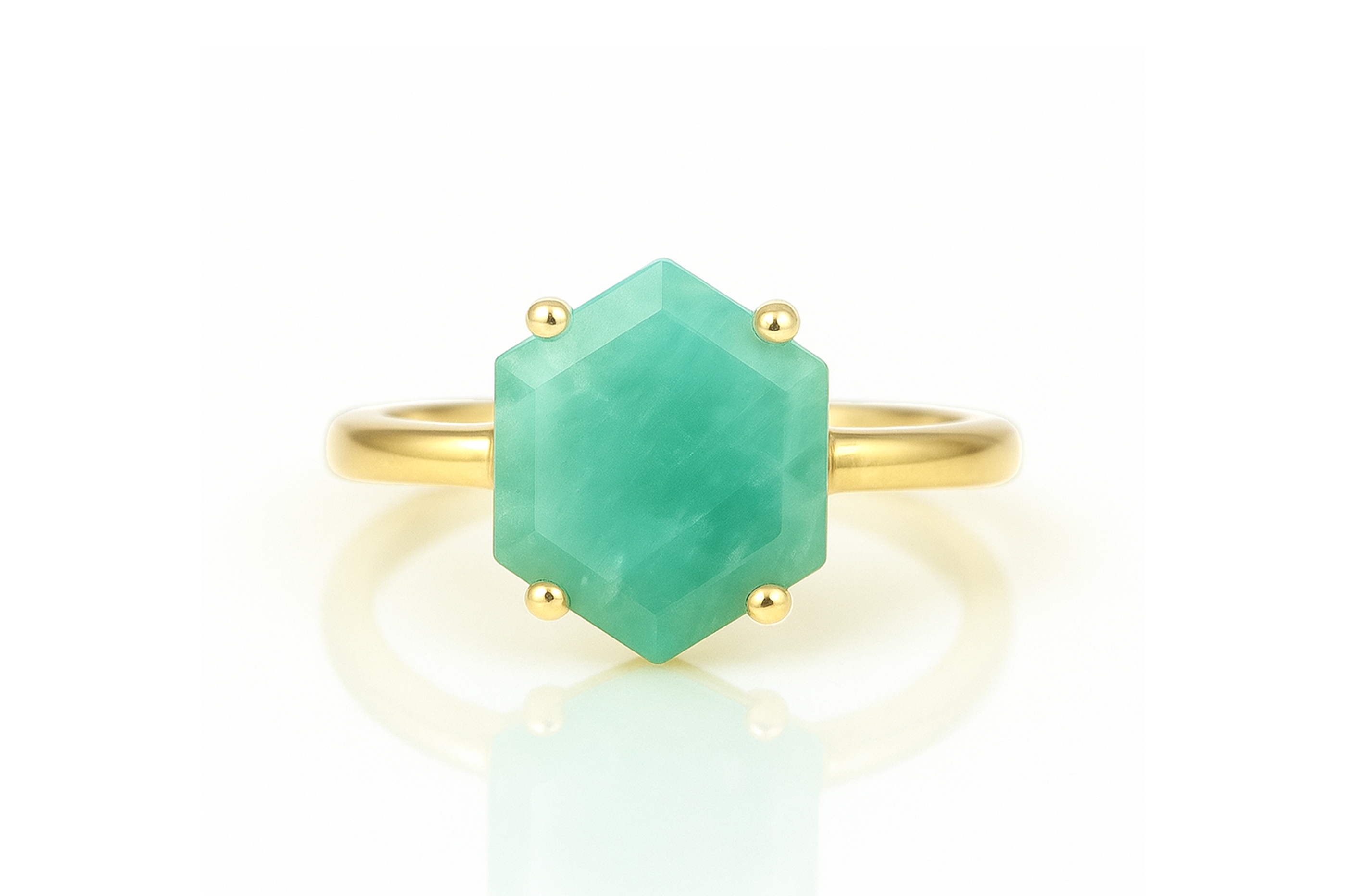 Alluring Amazonite Gold Filled Ring Rings Anemone Unique