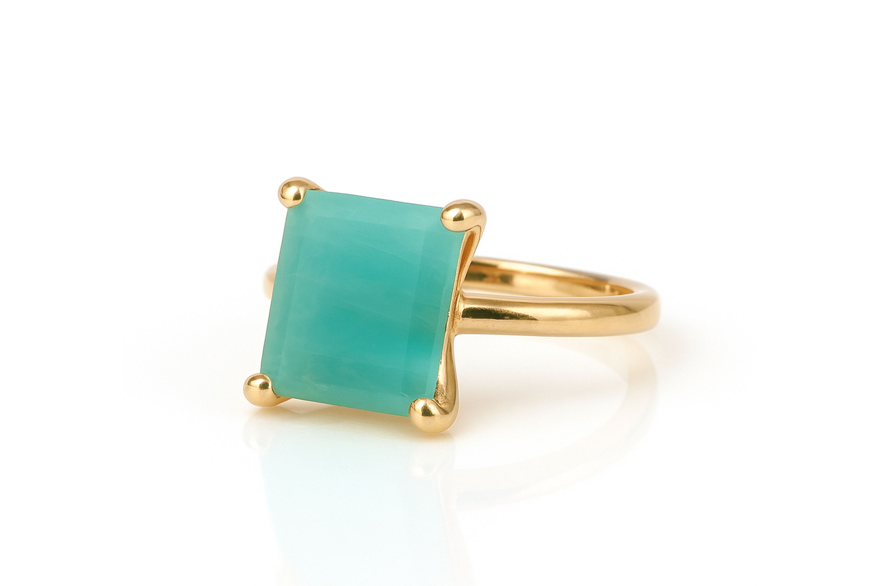 Square Amazonite Sterling Silver Ring Rings Anemone Unique