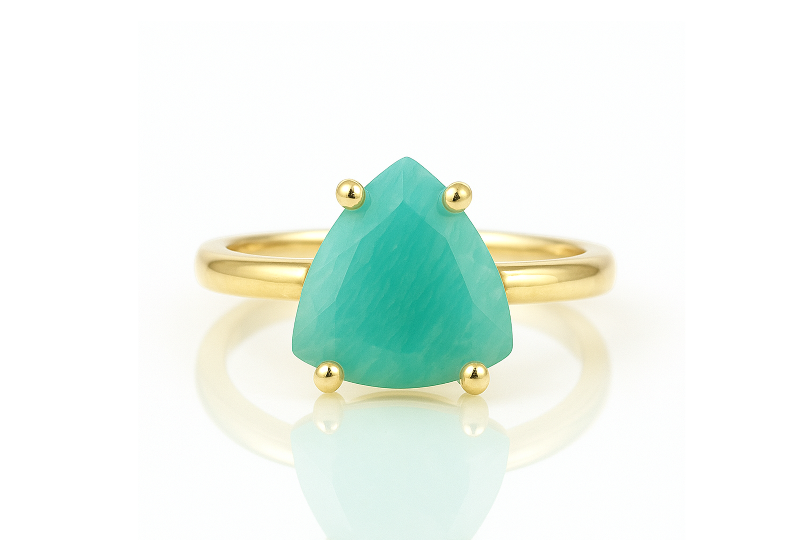 14k Gold-filled Ring with Amazonite Gemstone Rings Anemone Unique