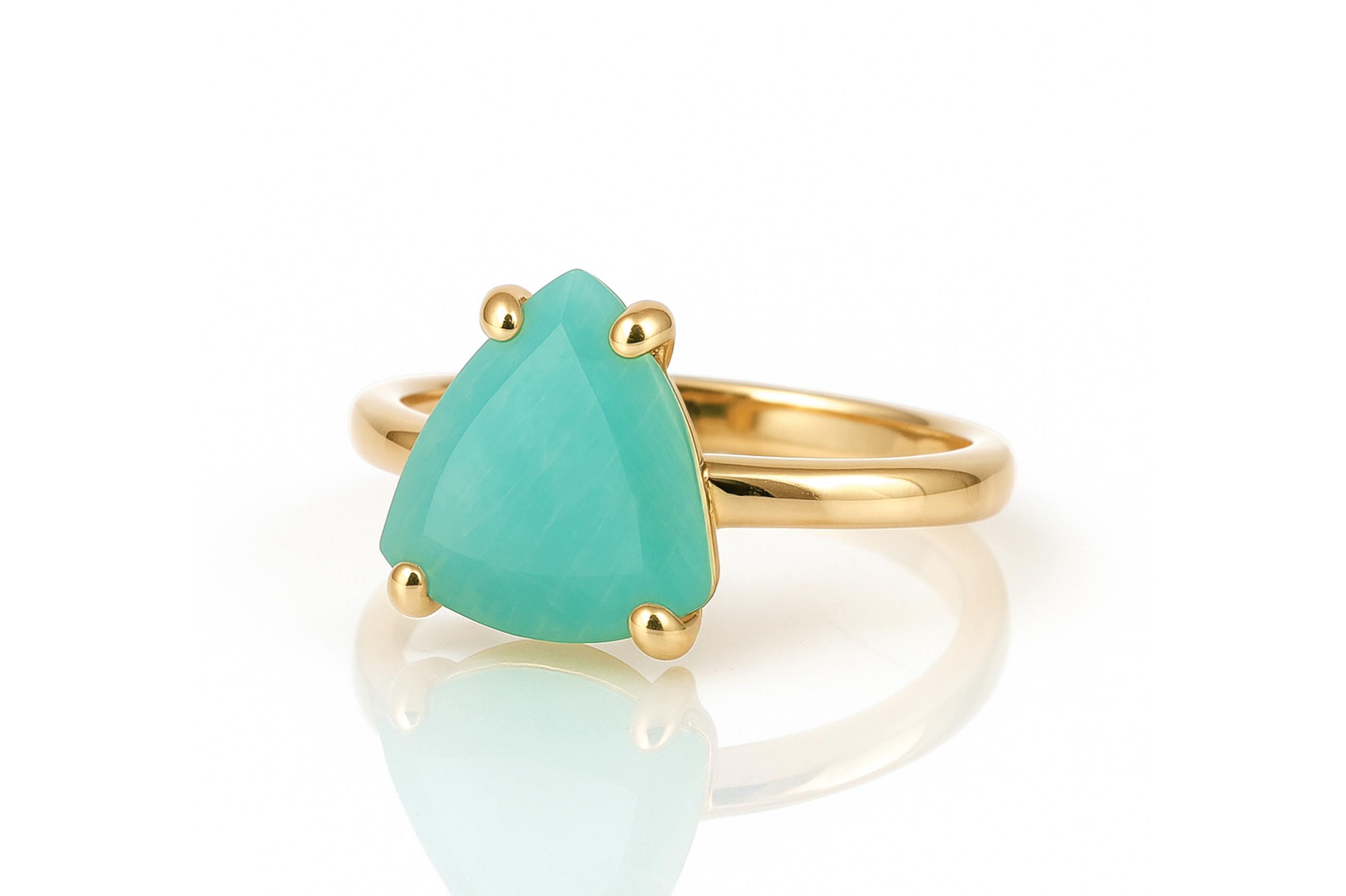 14k Gold-filled Ring with Amazonite Gemstone Rings Anemone Unique