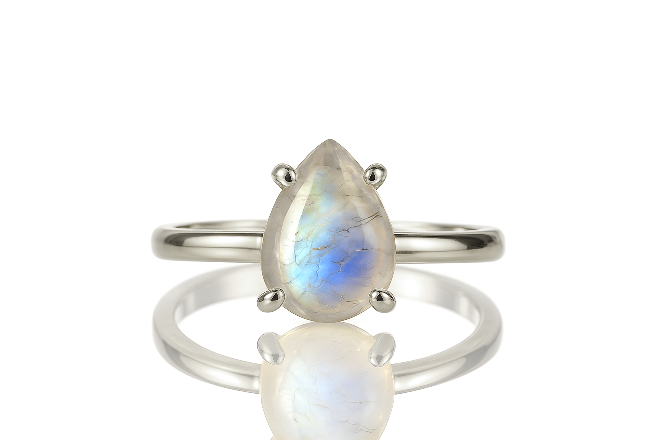 Moonstone Ring in Sterling Silver Rings Anemone Unique