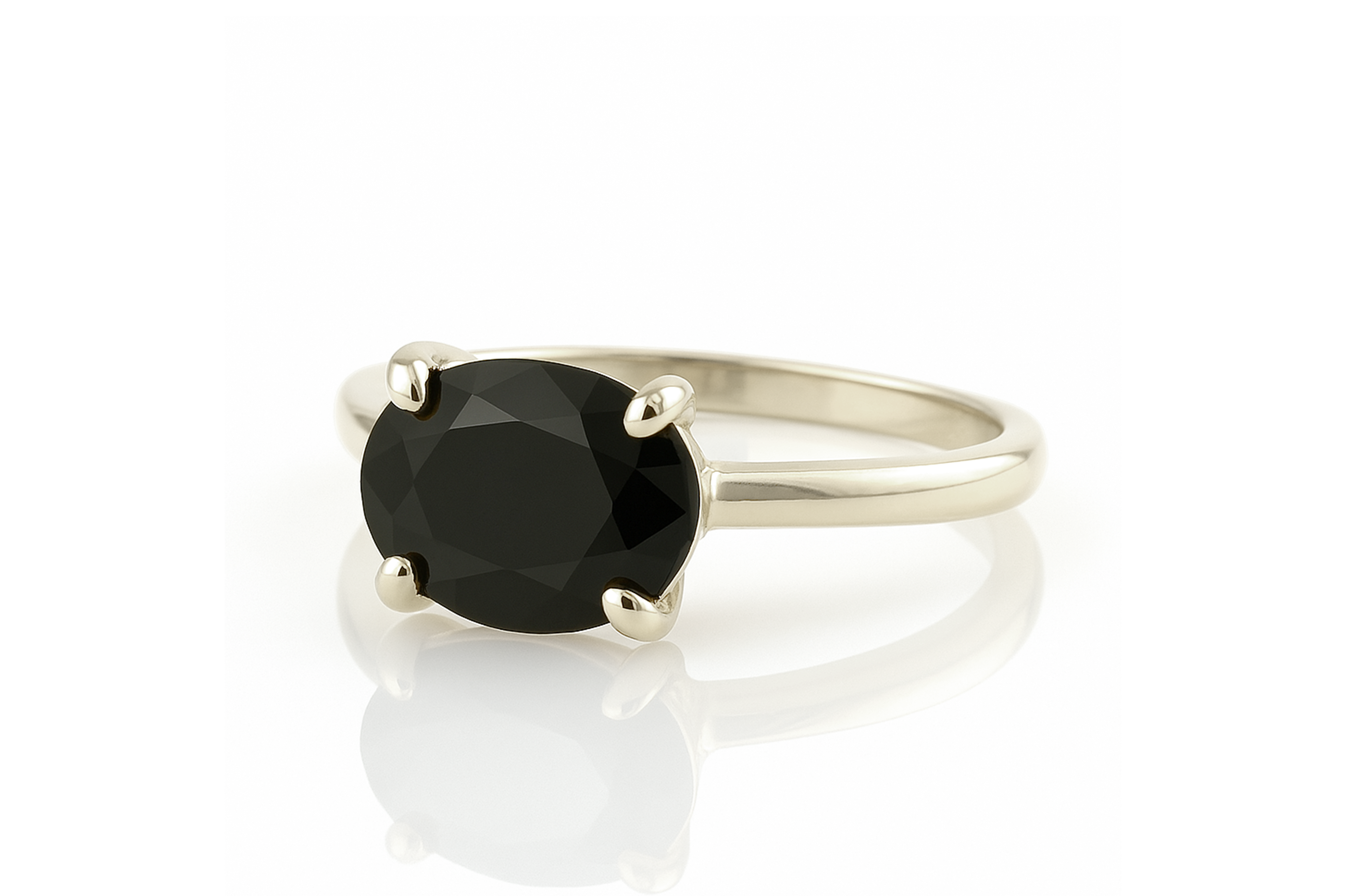 Black Onyx Ring in Sterling Silver Rings Anemone Unique
