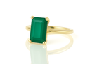 Rose Gold Rectangle Cut Green Onyx Ring Rings Anemone Unique