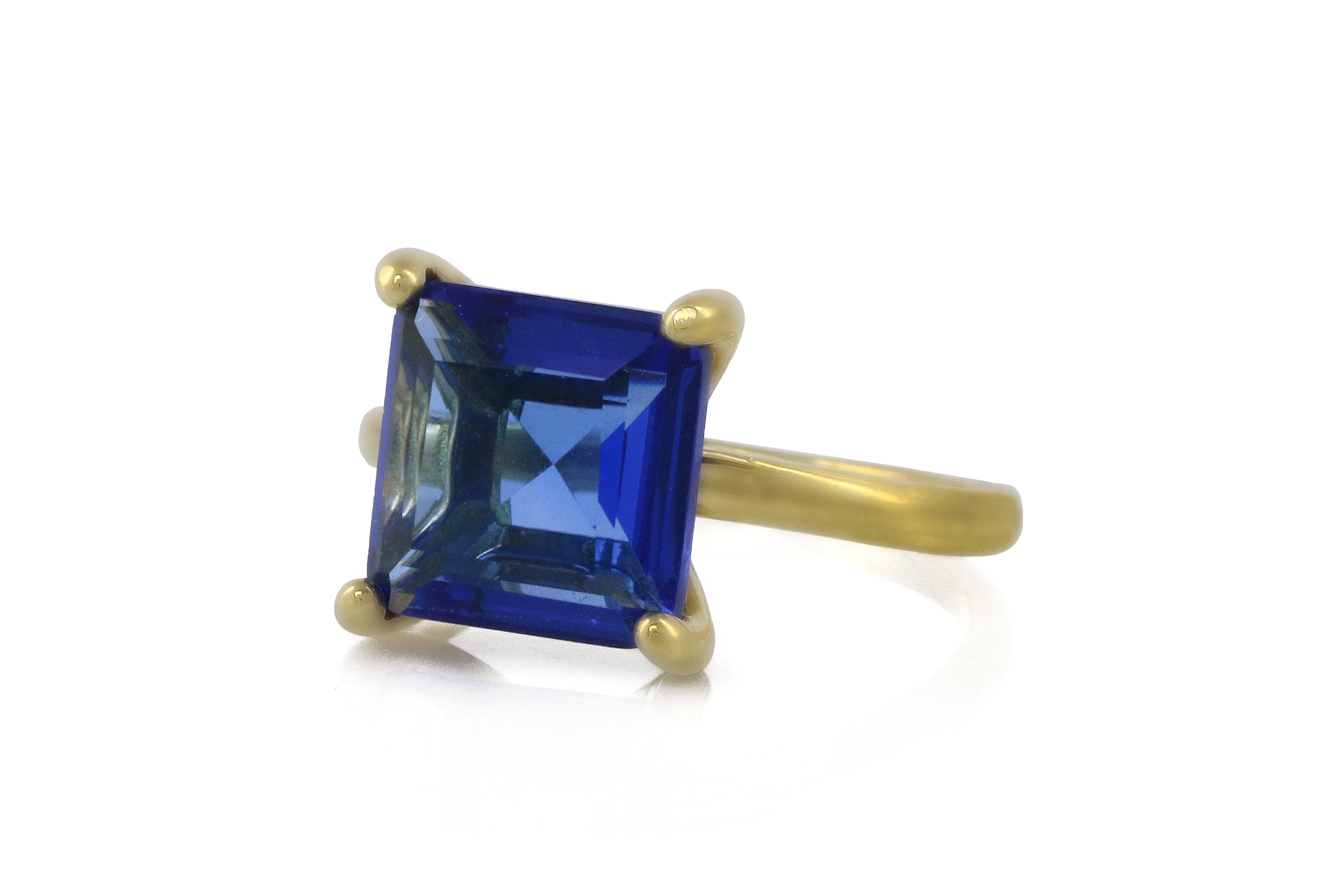 Yellow Gold Solitaire Sapphire Ring Rings Anemone Unique