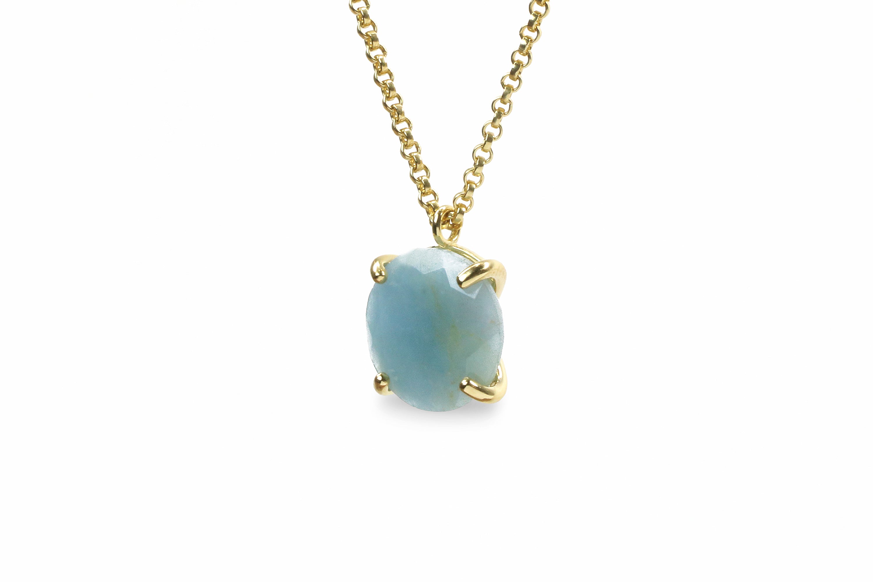 Gold Aquamarine Statement Necklace necklaces Anemone Jewelry