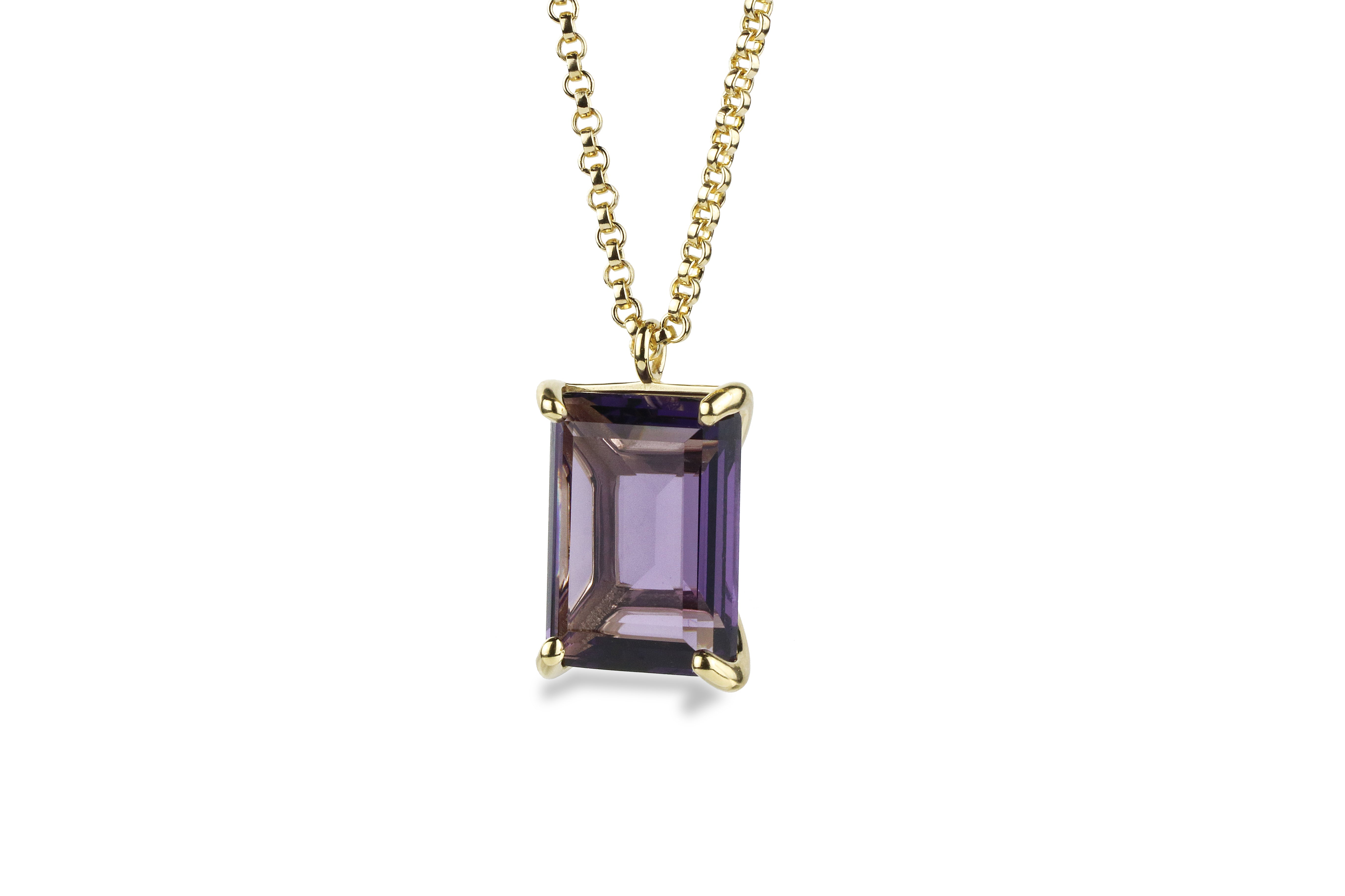 Timeless Amethyst Pendant Necklace in 14k Gold necklaces Anemone Jewelry