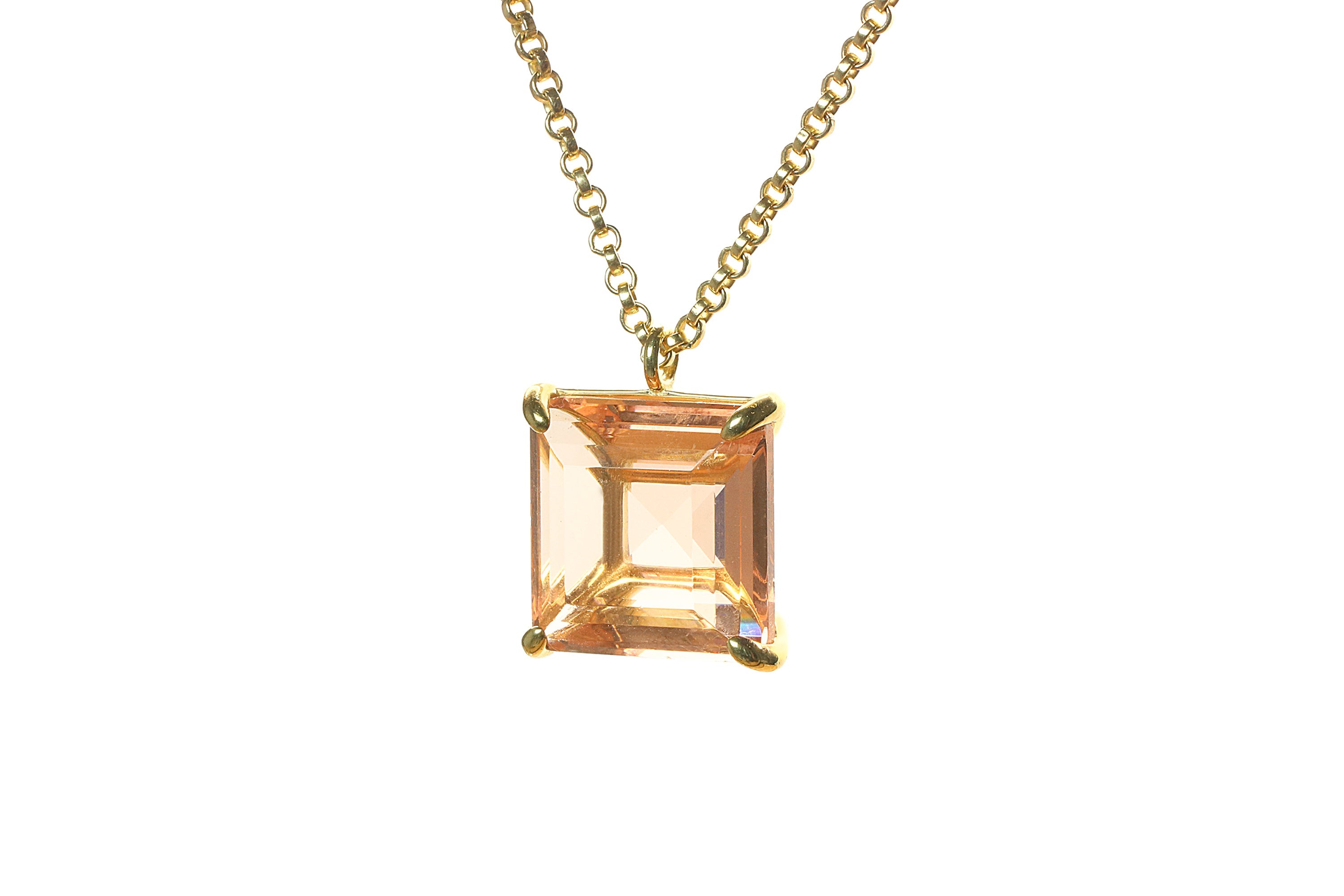 Brilliant Morganite Necklace in Gold necklaces Anemone Jewelry