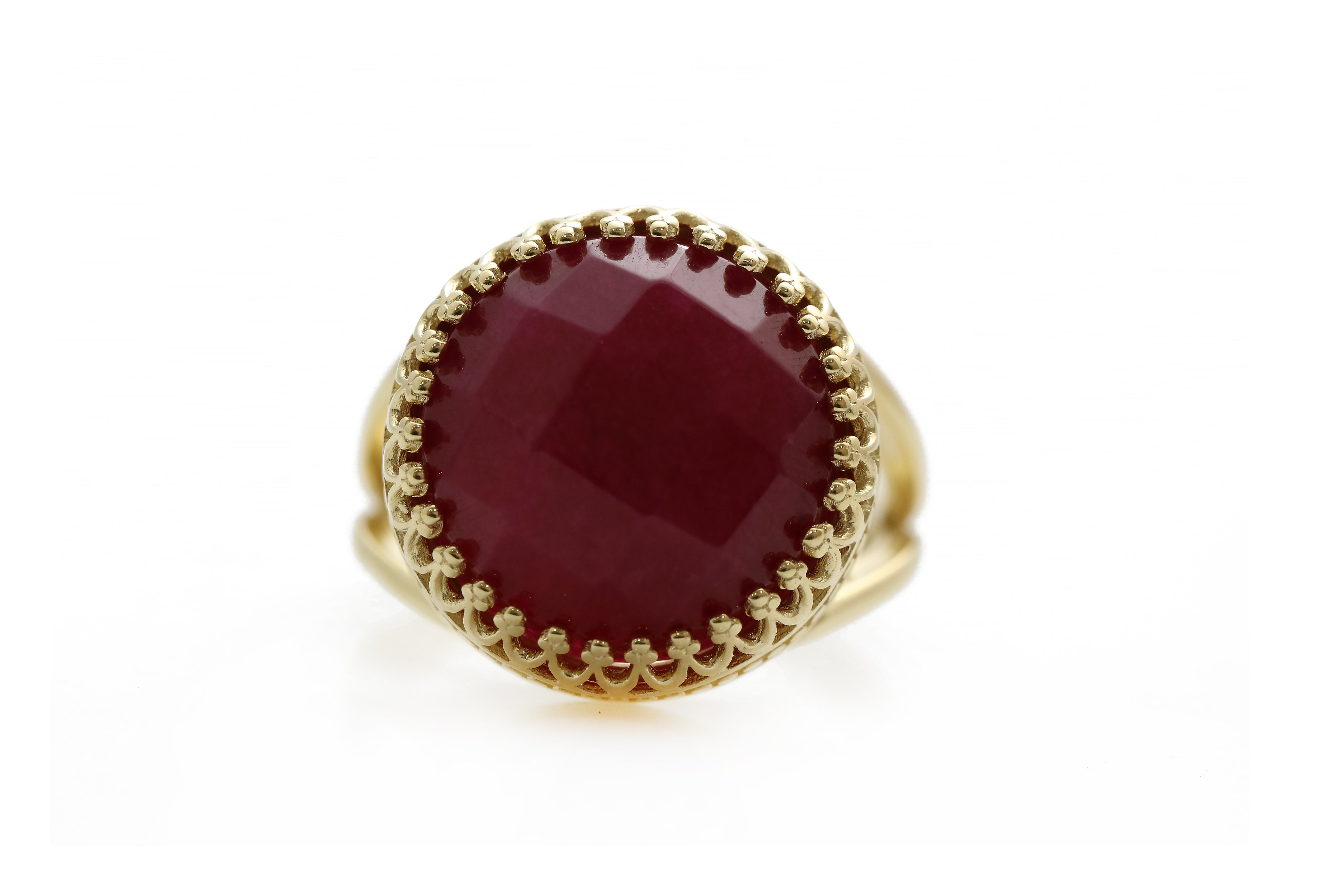Classy Red Jade 14k Gold Filled Ring Rings Anemone Jewelry