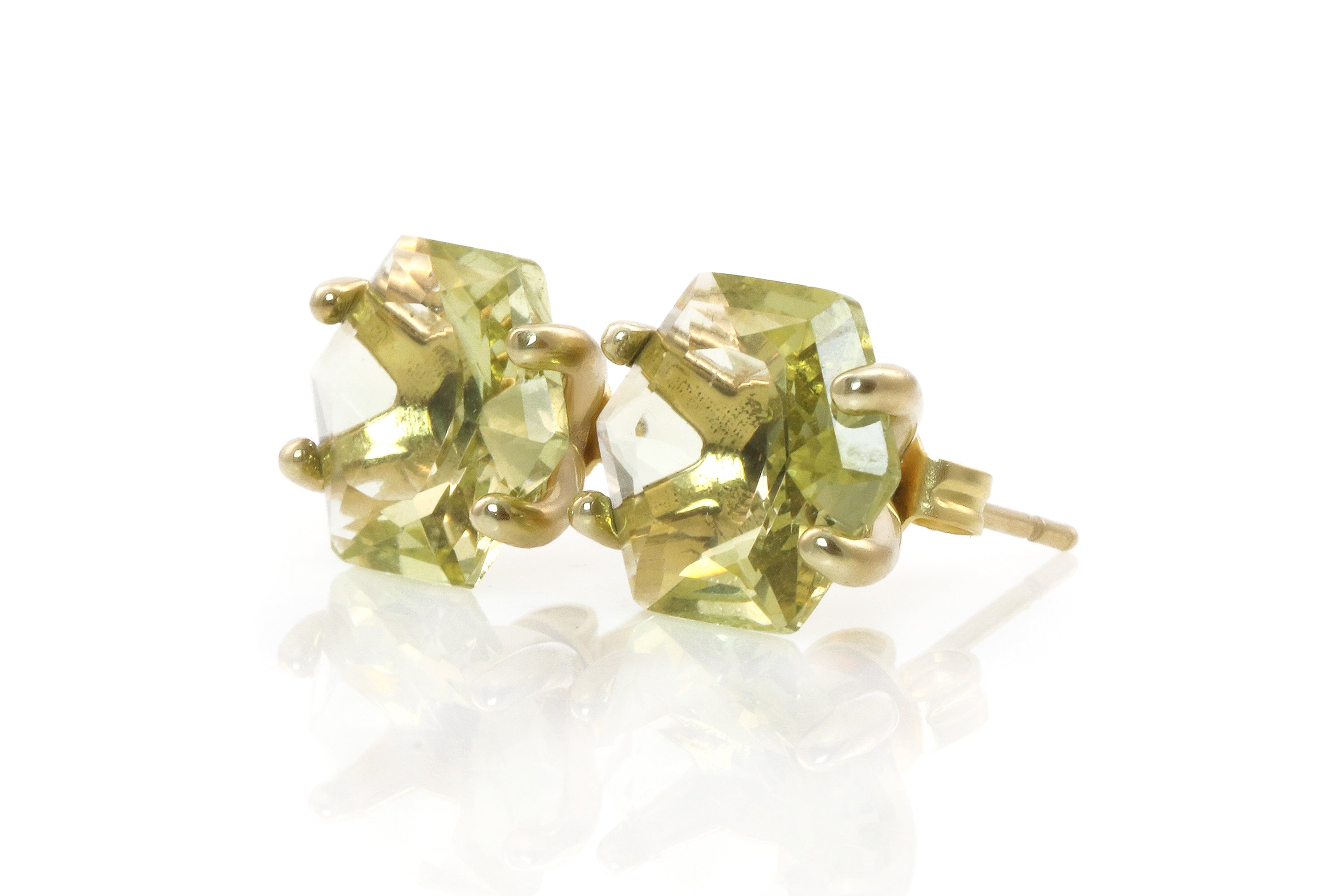 Artisan Lemon Quartz 14k Gold Earrings Earrings Anemone Unique