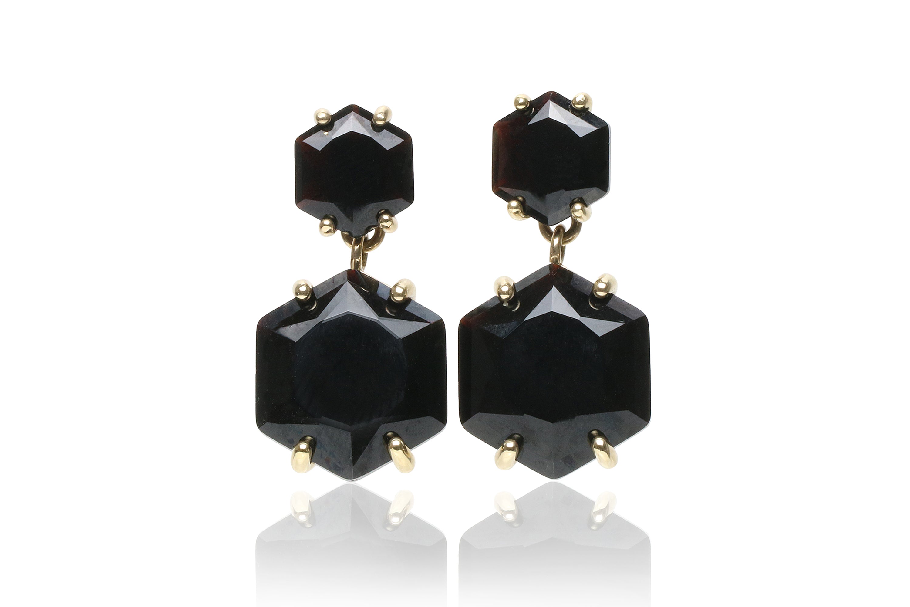 Bold Black Onyx Gold Stud Earrings Earrings Anemone Jewelry