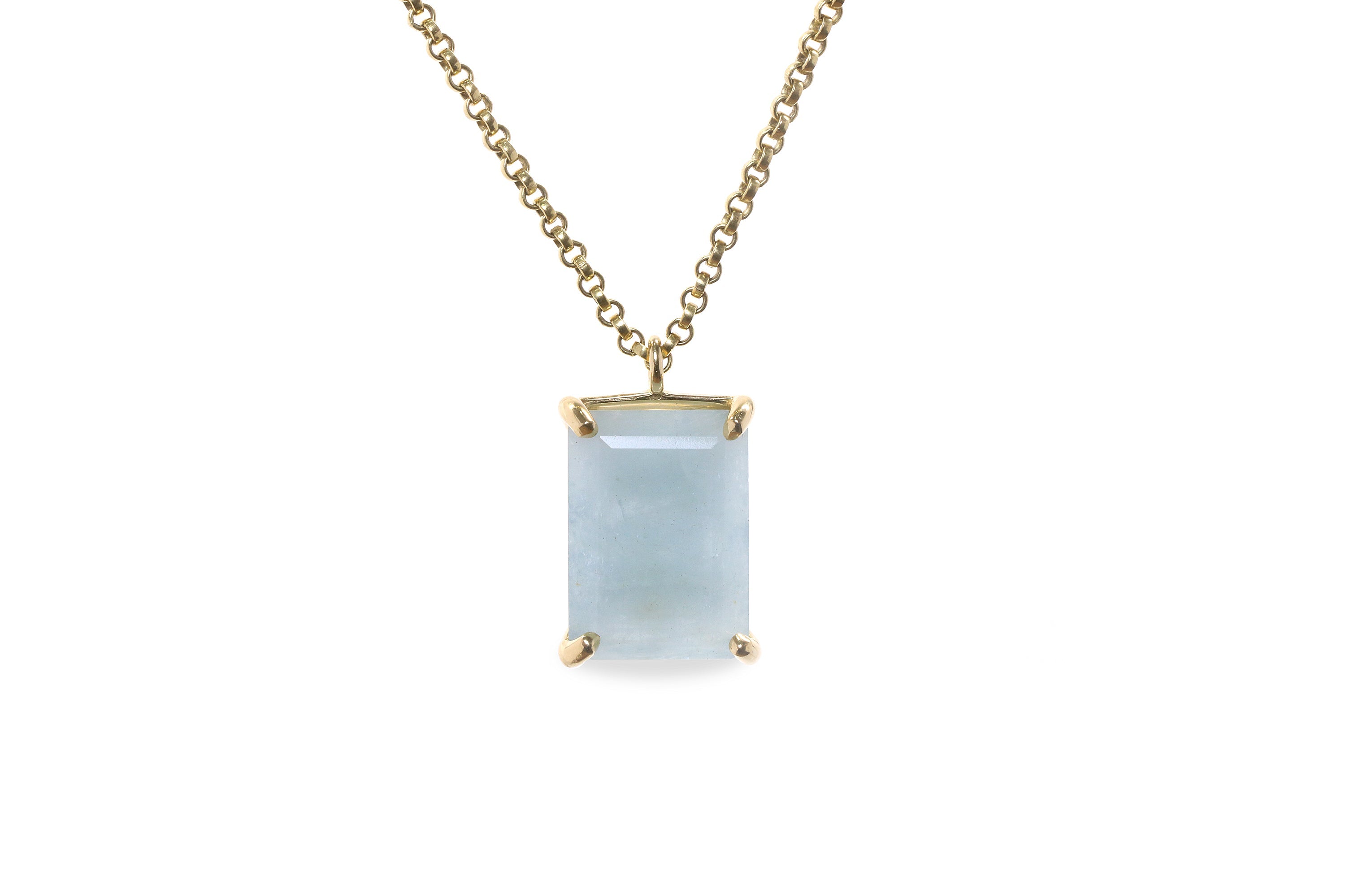 13x18mm Aquamarine Gold Filled Necklace necklaces Anemone Jewelry