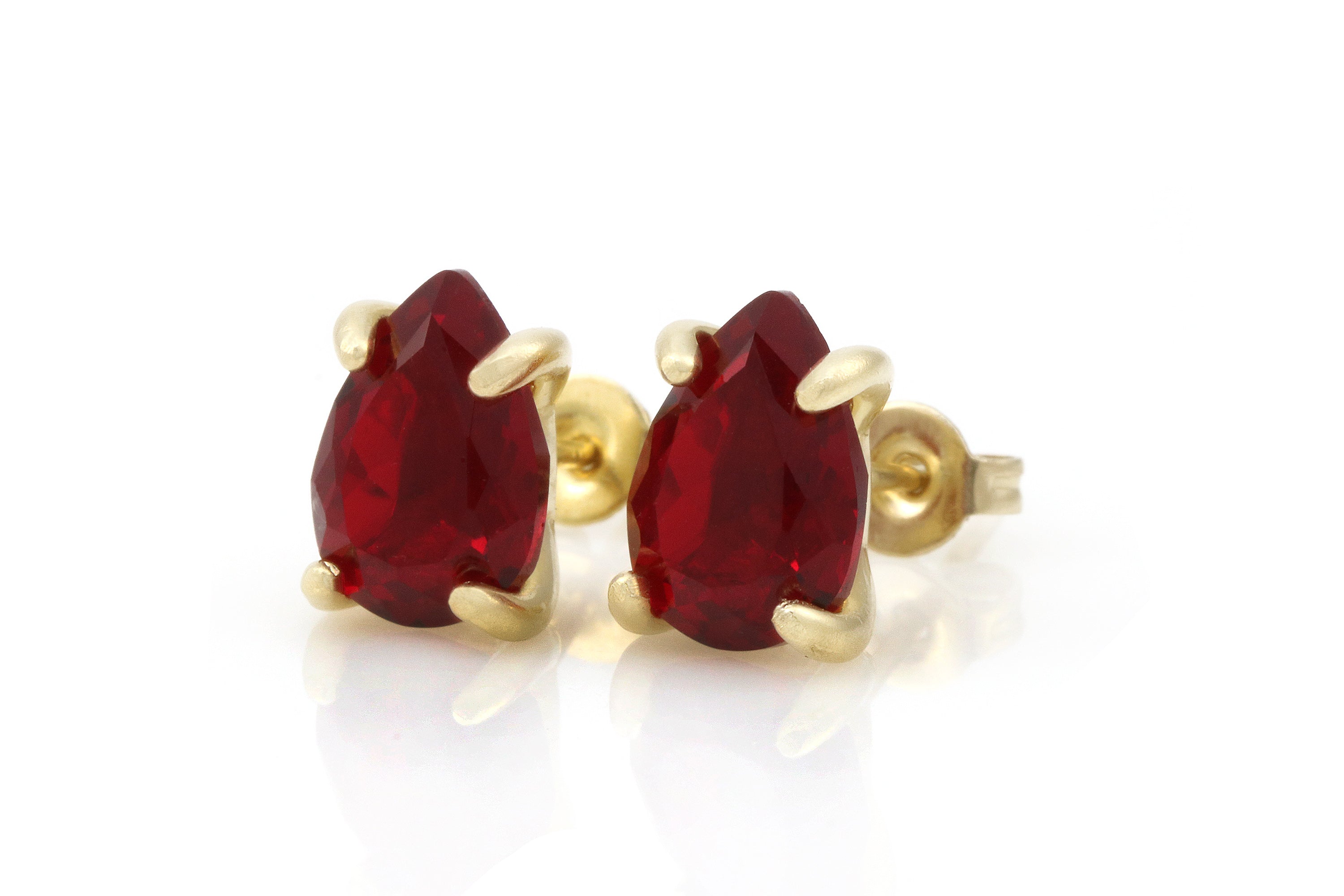 Red Garnet Gold Filled Earrings Earrings Anemone Unique