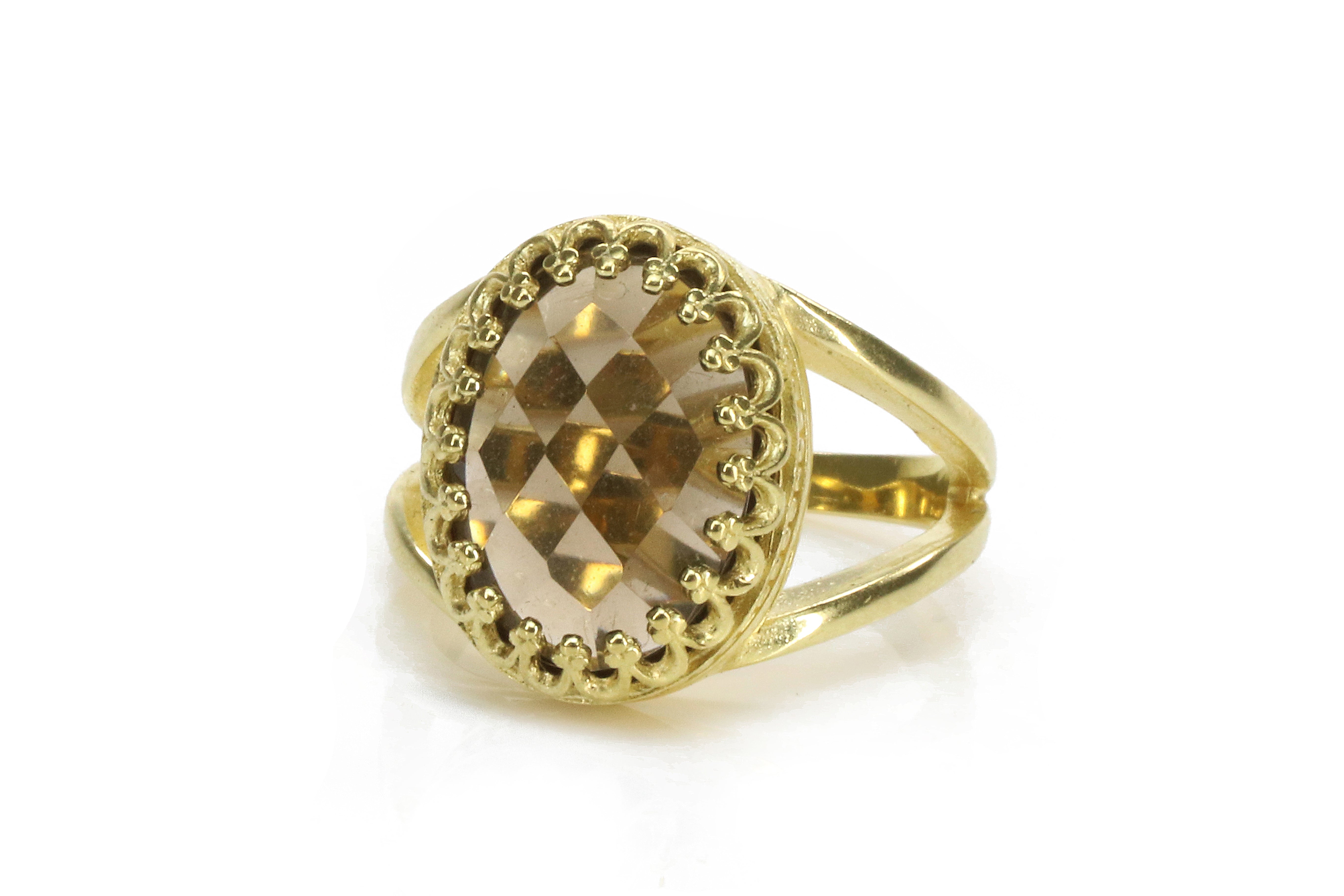 Smoky Quartz in 14k Gold-filled Ring Rings Anemone Jewelry