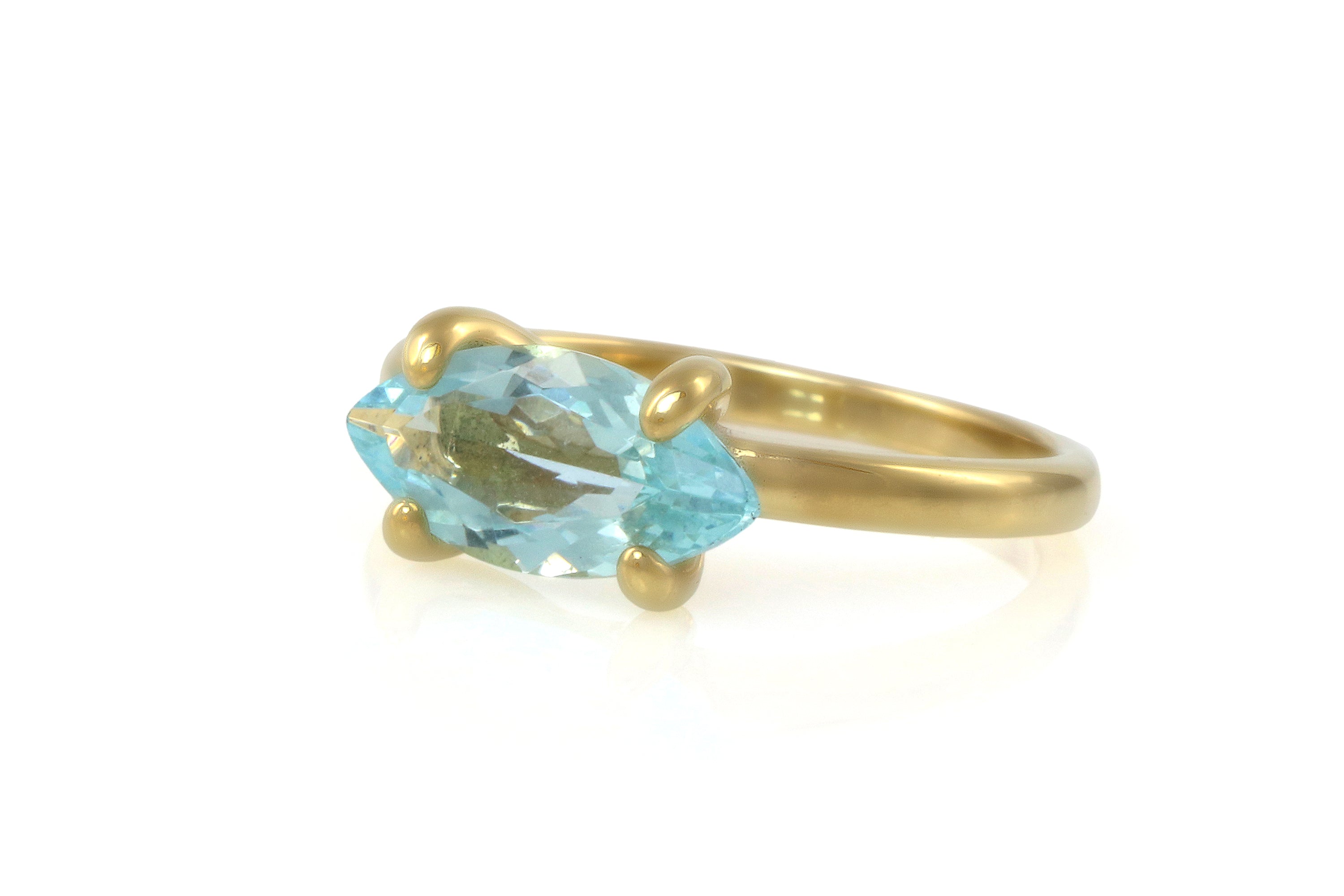 Lustrous Blue Topaz Gold Ring Rings Anemone Unique