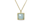 Delicate Aquamarine Pendant Gold Necklace necklaces Anemone Jewelry