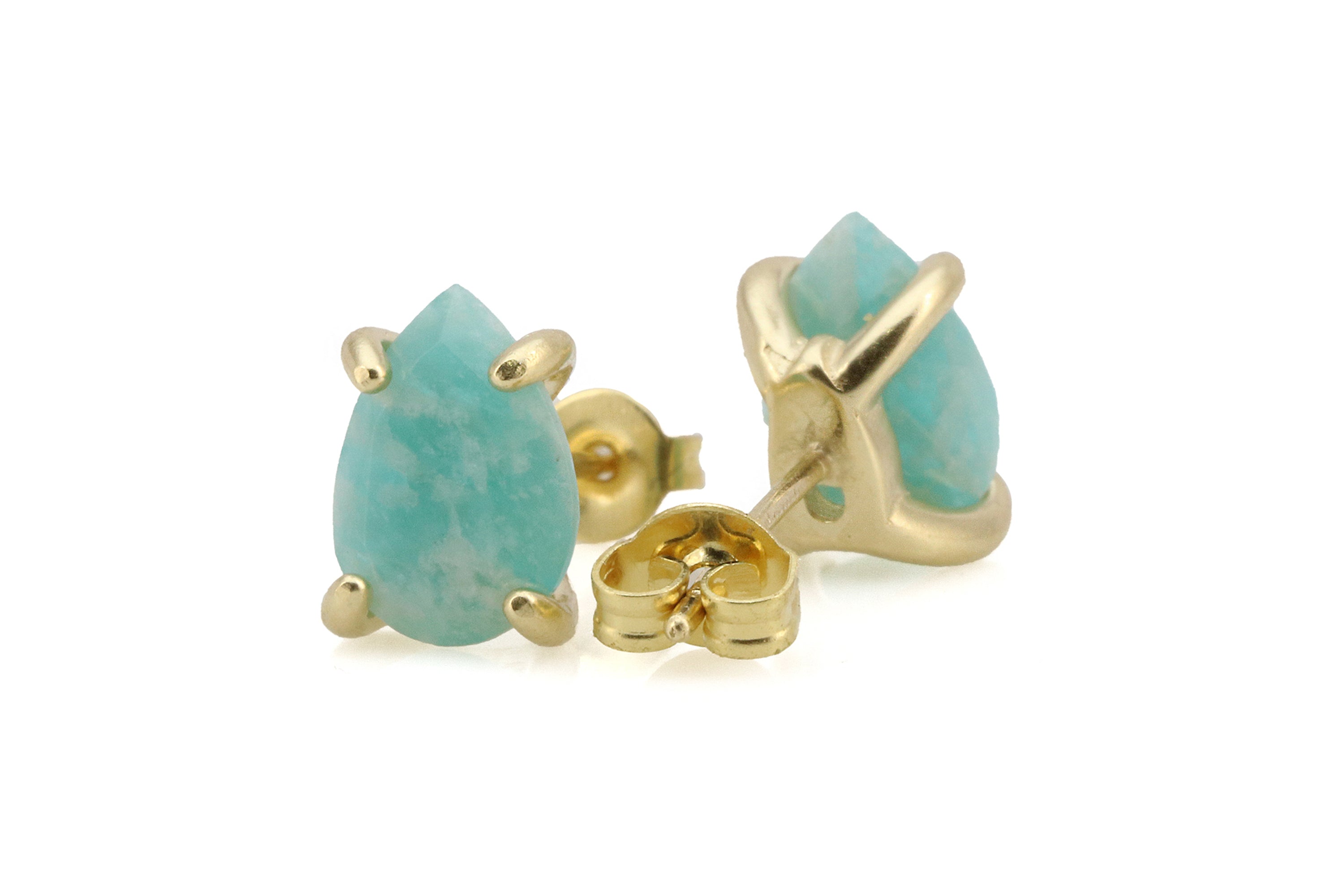 Amazing Pear Amazonite Sterling Silver Earrings Earrings Anemone Unique